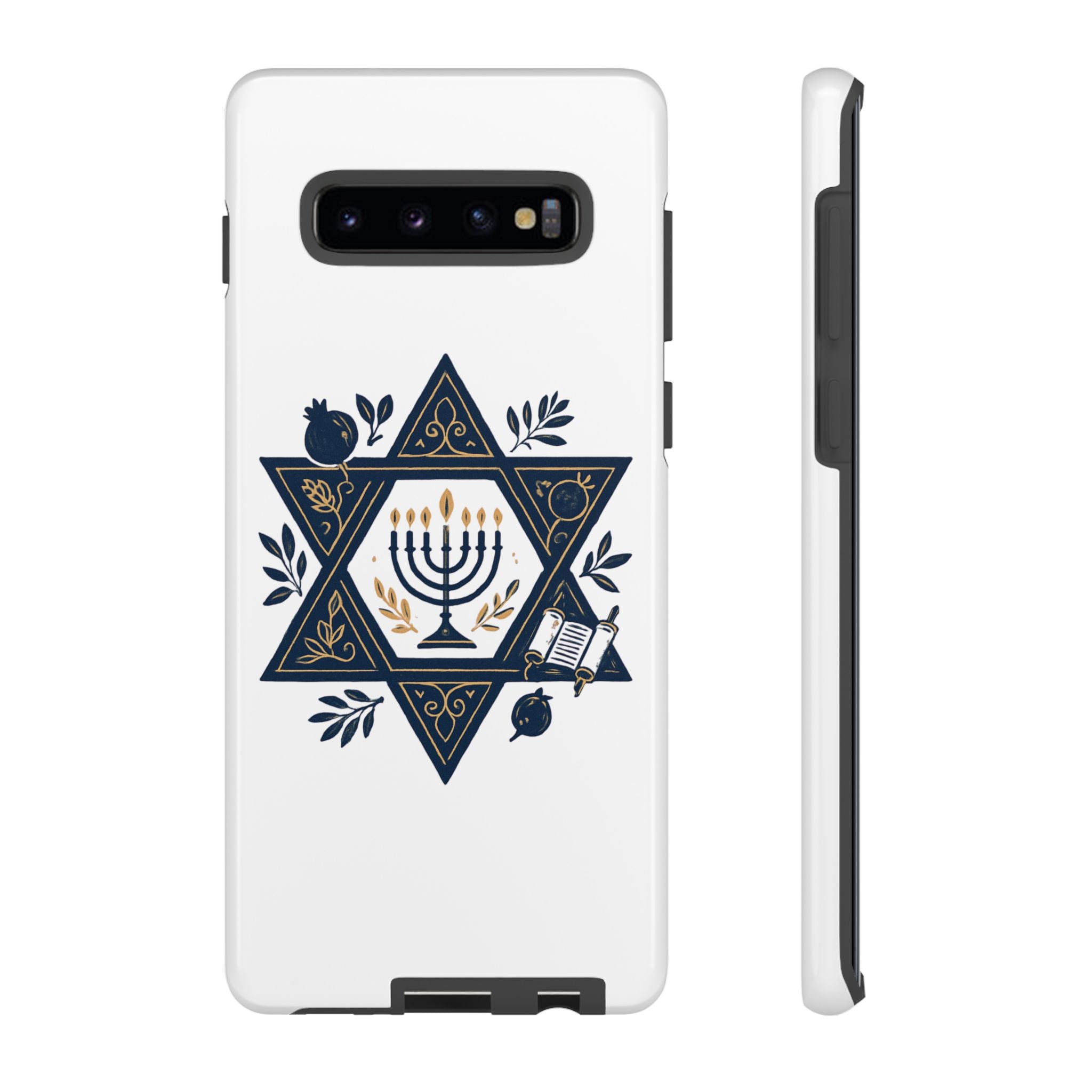 Jewish Star of David Menorah Phone Case — Jewish Hanukkah Symbol Protective Cover