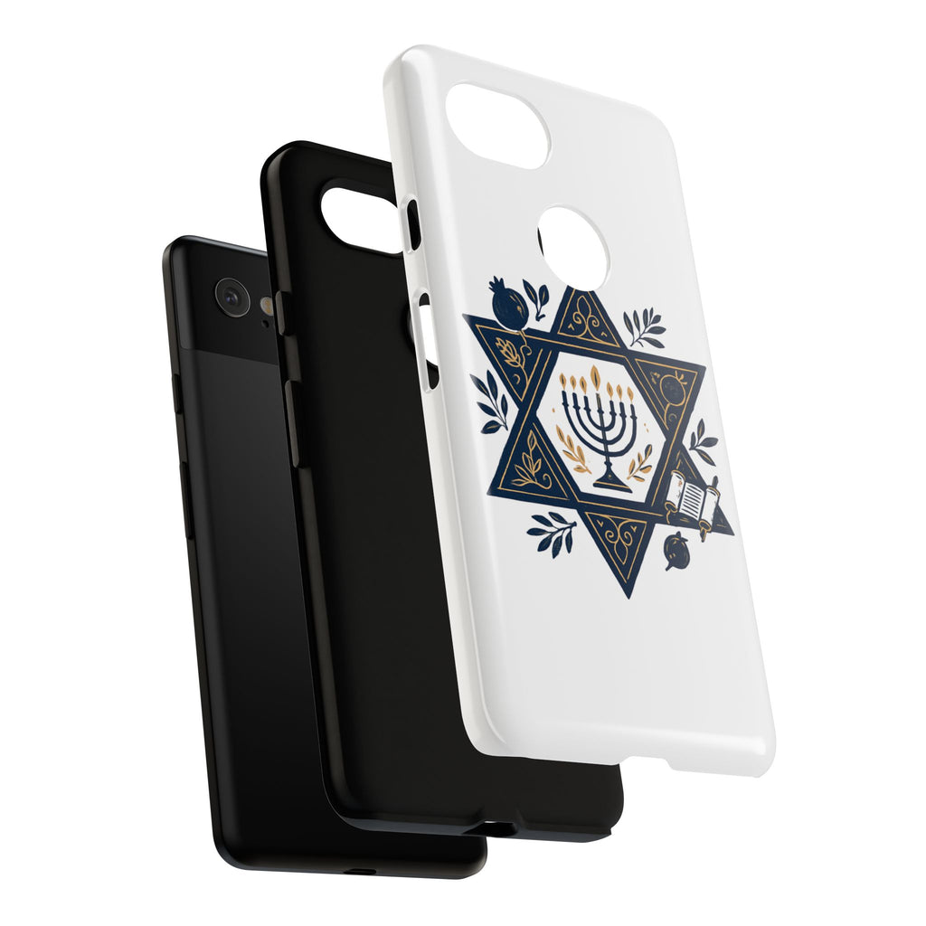 Jewish Star of David Menorah Phone Case — Jewish Hanukkah Symbol Protective Cover
