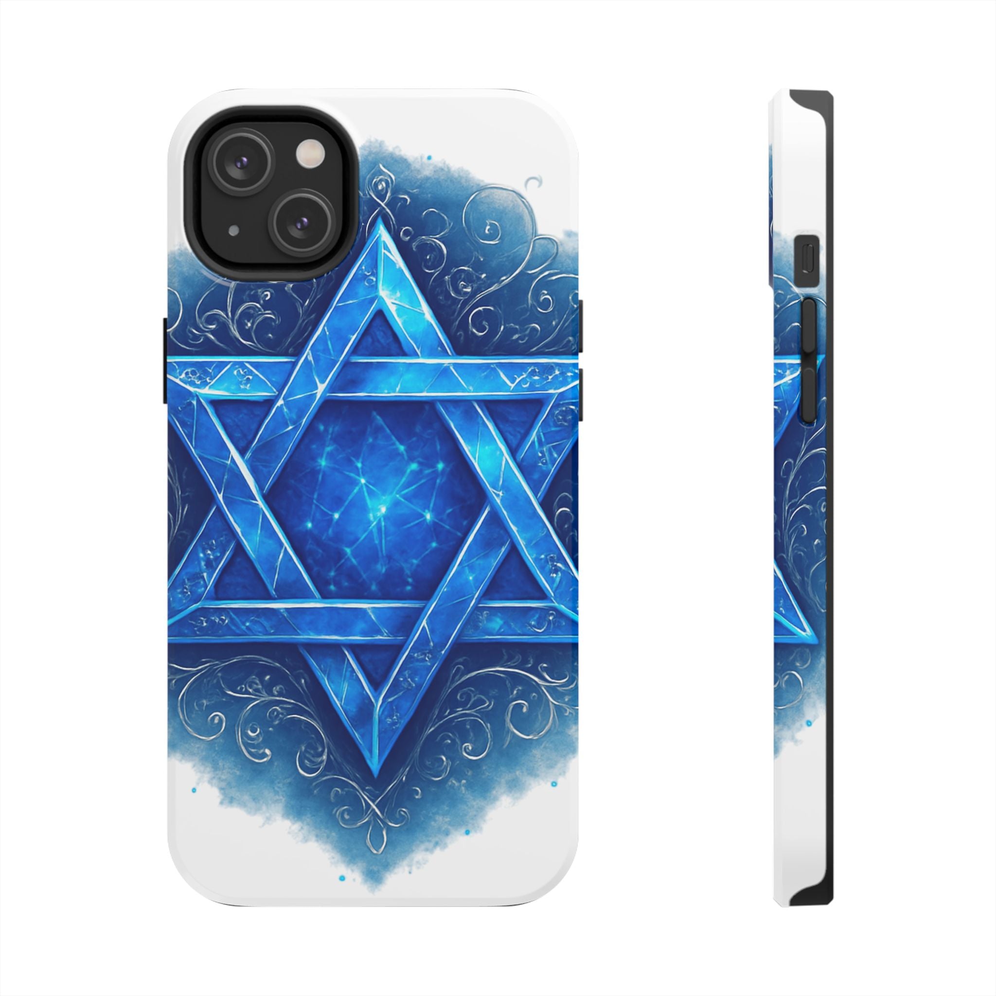 Jewish Star of David Blue Watercolor Tough Phone Case — Protective Jewish Symbol Phone Cover