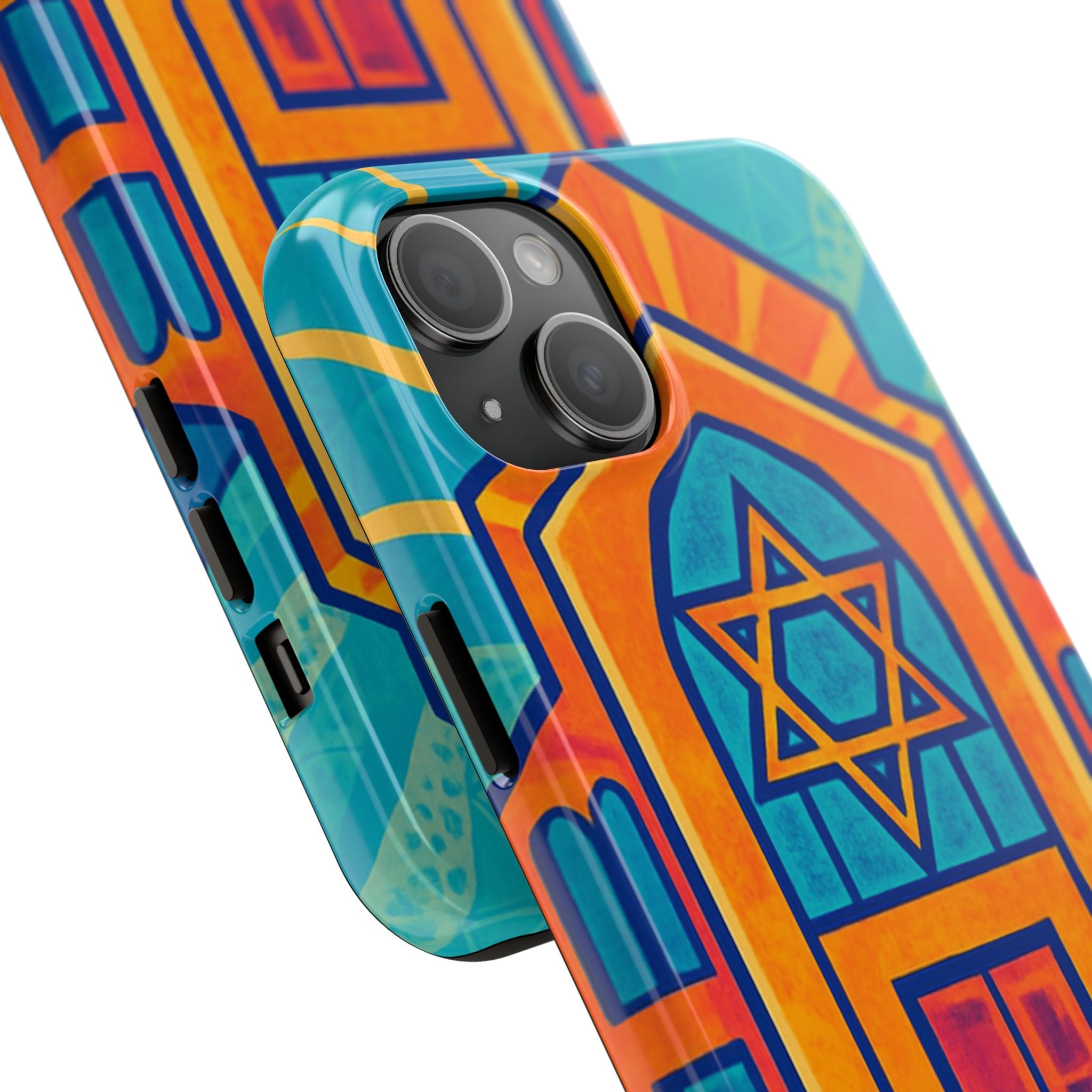 Jewish Synagogue Art Tough Phone Case — Colorful Jewish Community Design