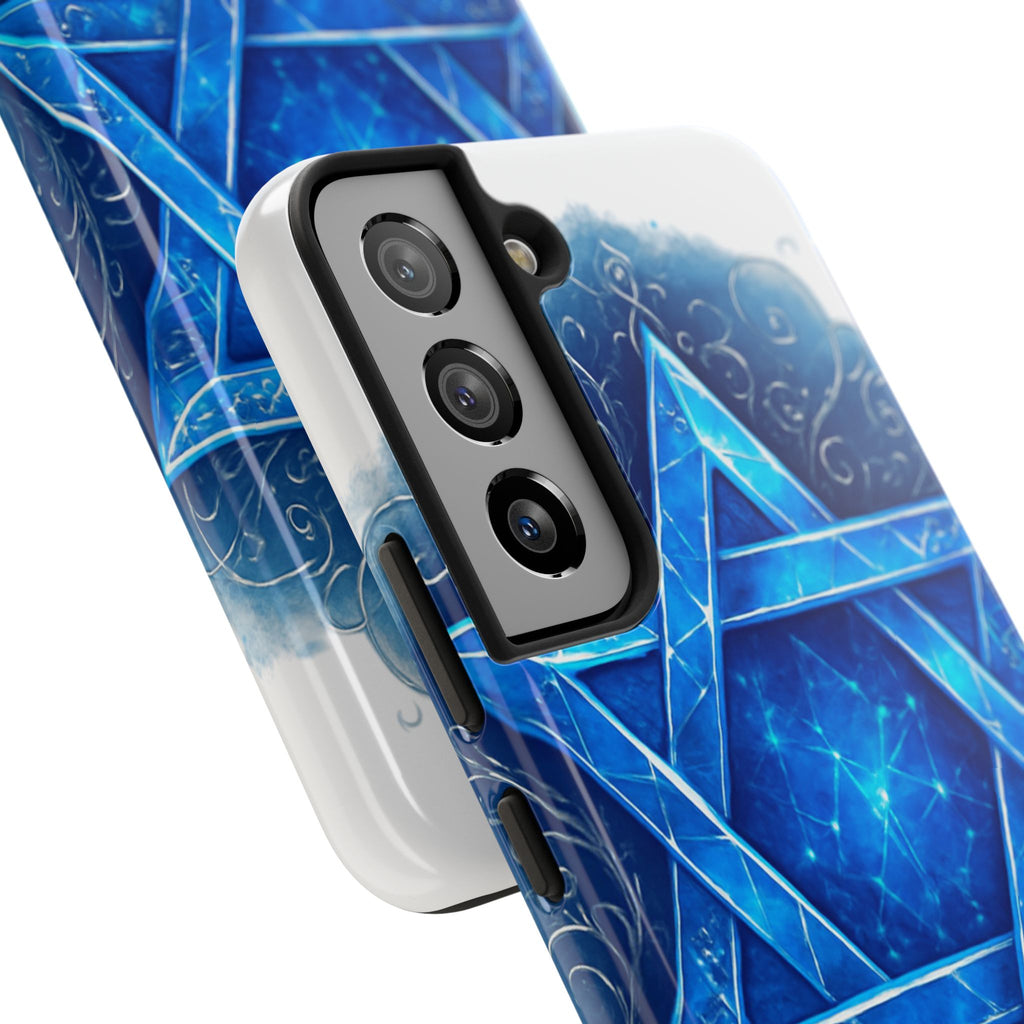 Jewish Star of David Blue Watercolor Tough Phone Case — Protective Jewish Symbol Phone Cover