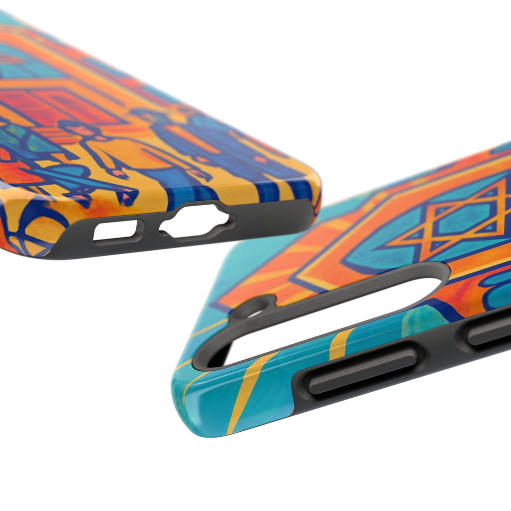 Jewish Synagogue Art Tough Phone Case — Colorful Jewish Community Design