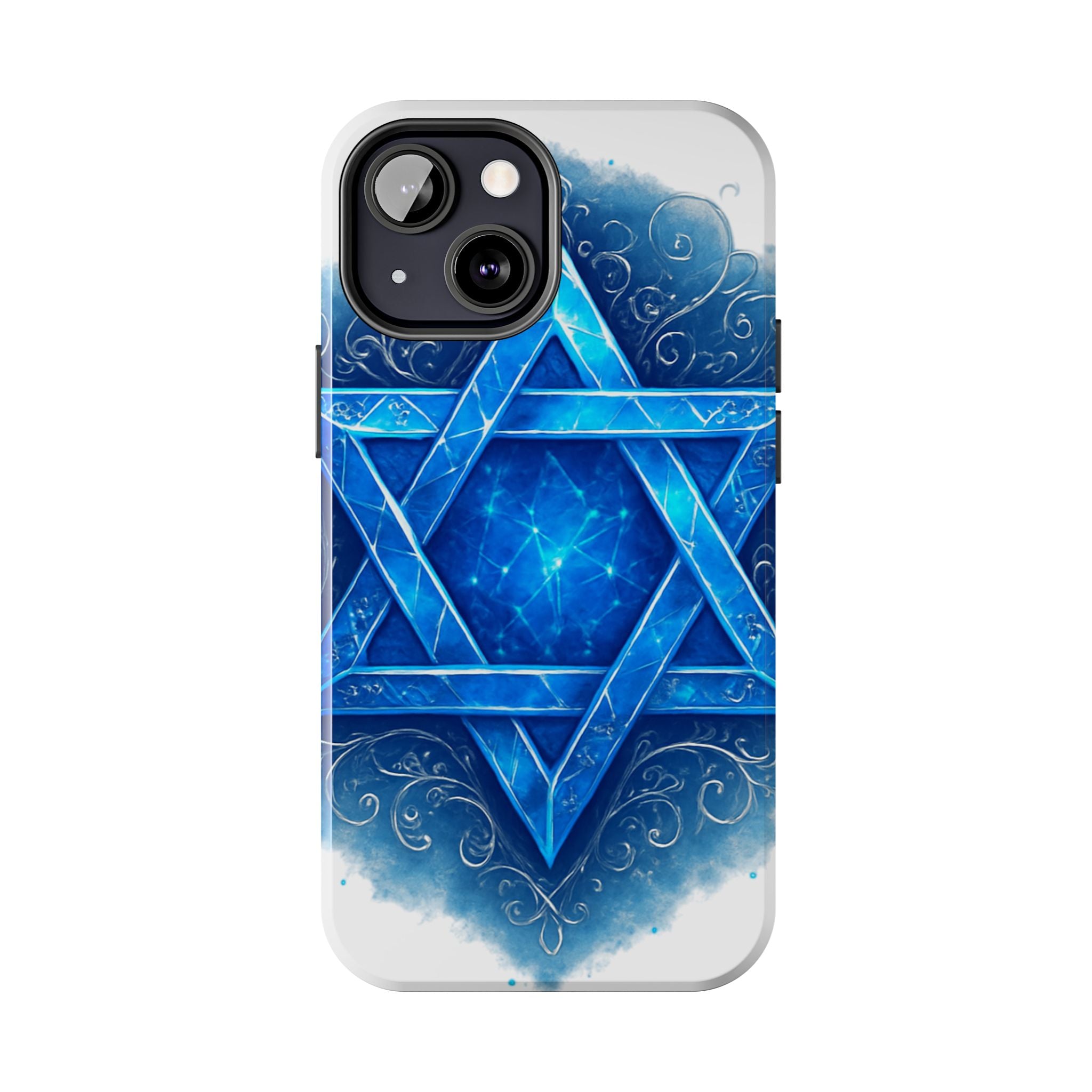 Jewish Star of David Blue Watercolor Tough Phone Case — Protective Jewish Symbol Phone Cover