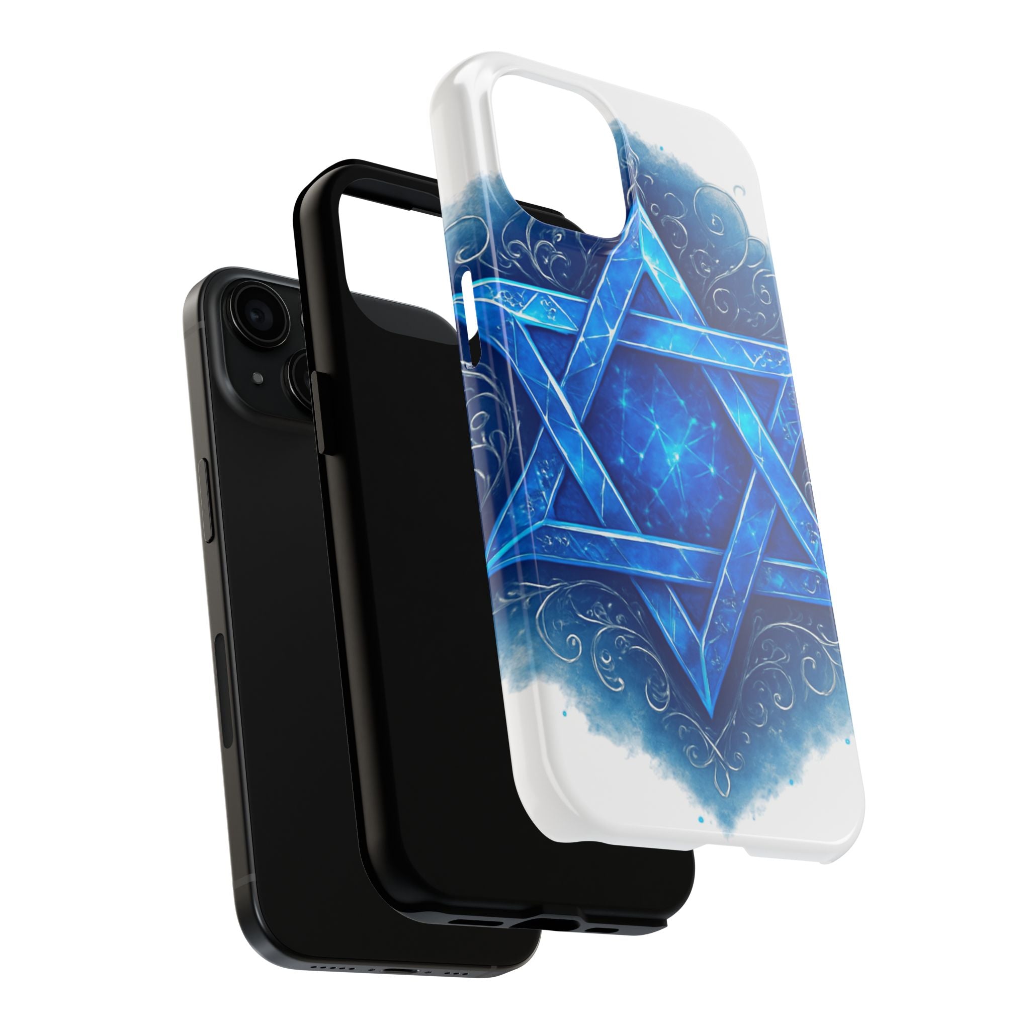 Jewish Star of David Blue Watercolor Tough Phone Case — Protective Jewish Symbol Phone Cover
