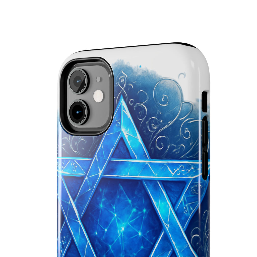 Jewish Star of David Blue Watercolor Tough Phone Case — Protective Jewish Symbol Phone Cover