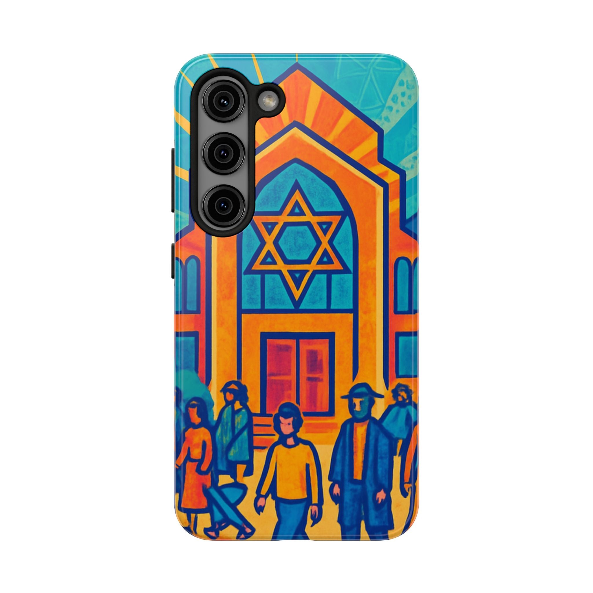 Jewish Synagogue Art Tough Phone Case — Colorful Jewish Community Design