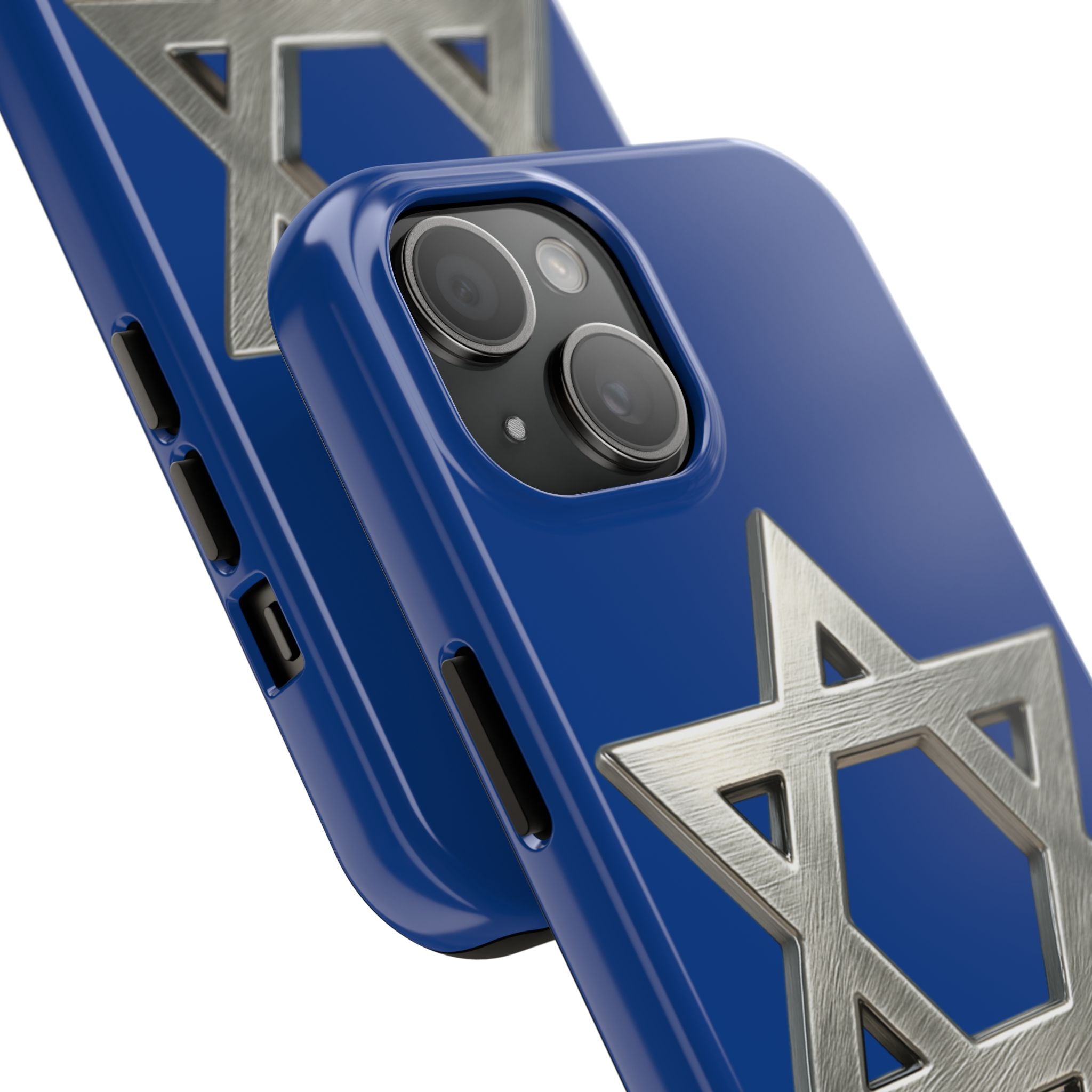 Jewish Blue Phone Case with Silver Star of David – Tough Protective Jewish Religious Design