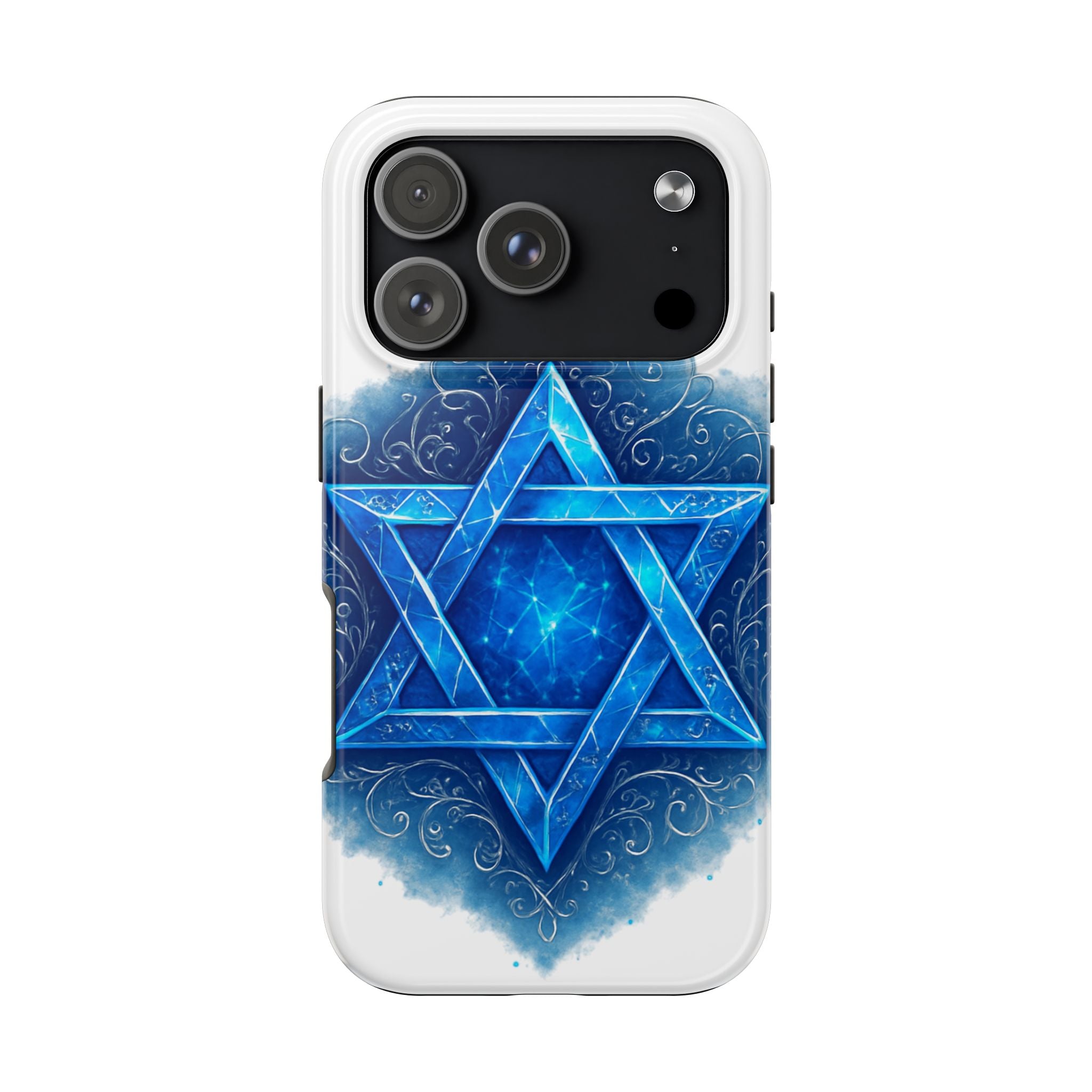 Jewish Star of David Blue Watercolor Tough Phone Case — Protective Jewish Symbol Phone Cover