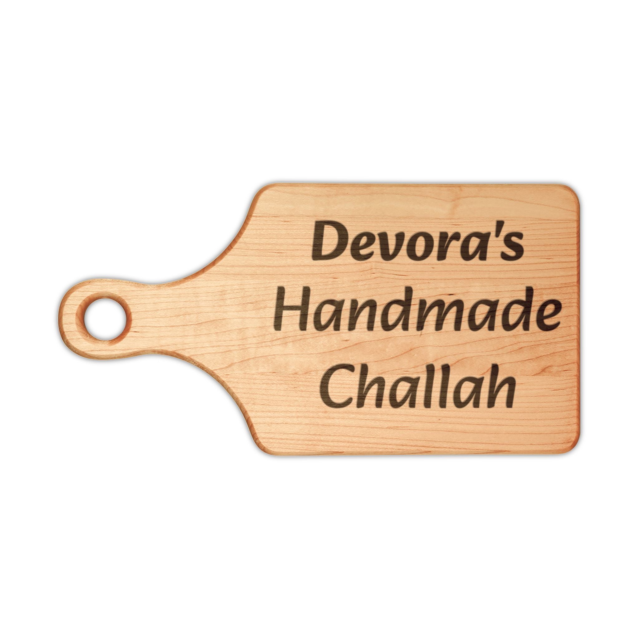 Personalized Engraved Cutting Board – "Devora's Handmade Challah" Wooden Serving & Bread Board