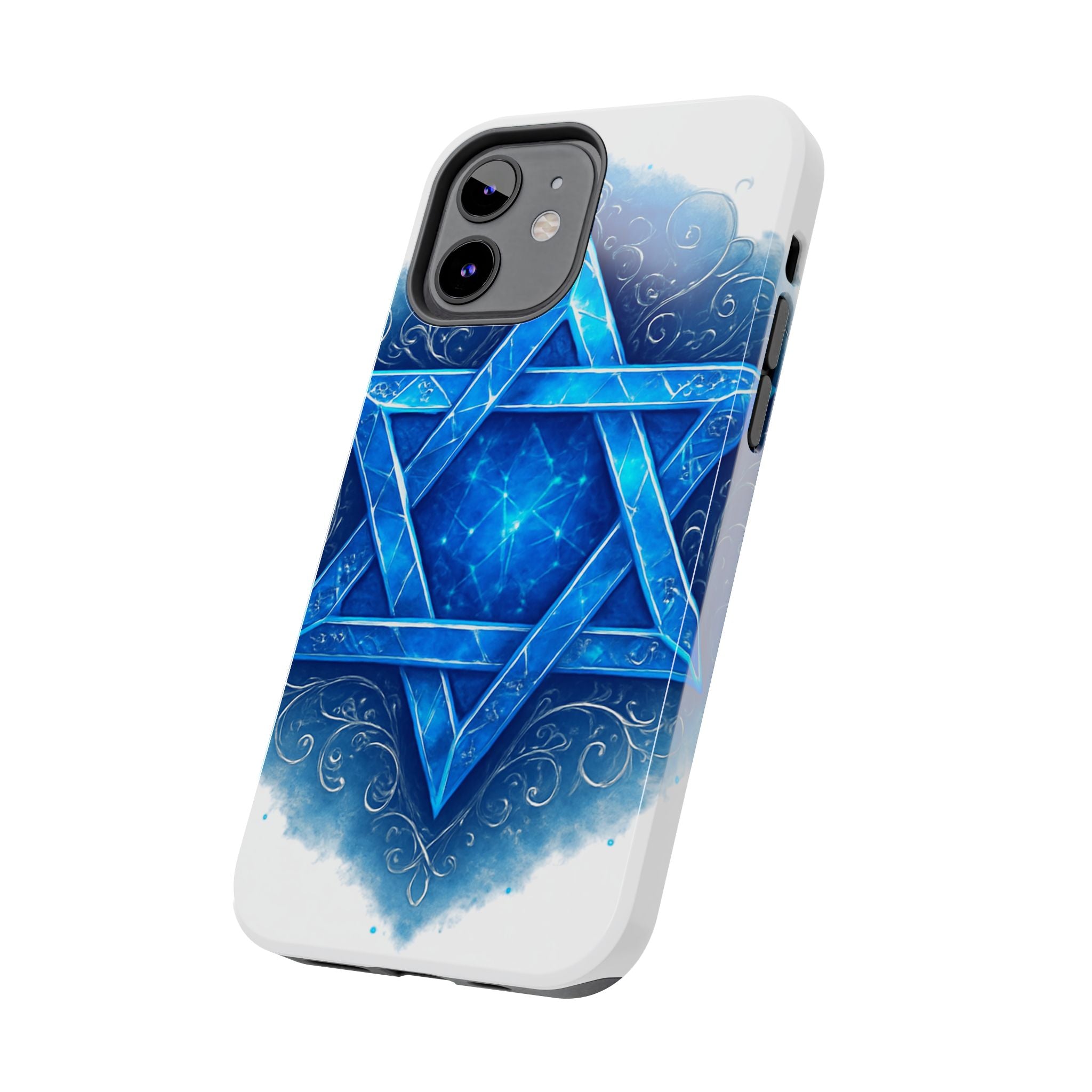 Jewish Star of David Blue Watercolor Tough Phone Case — Protective Jewish Symbol Phone Cover
