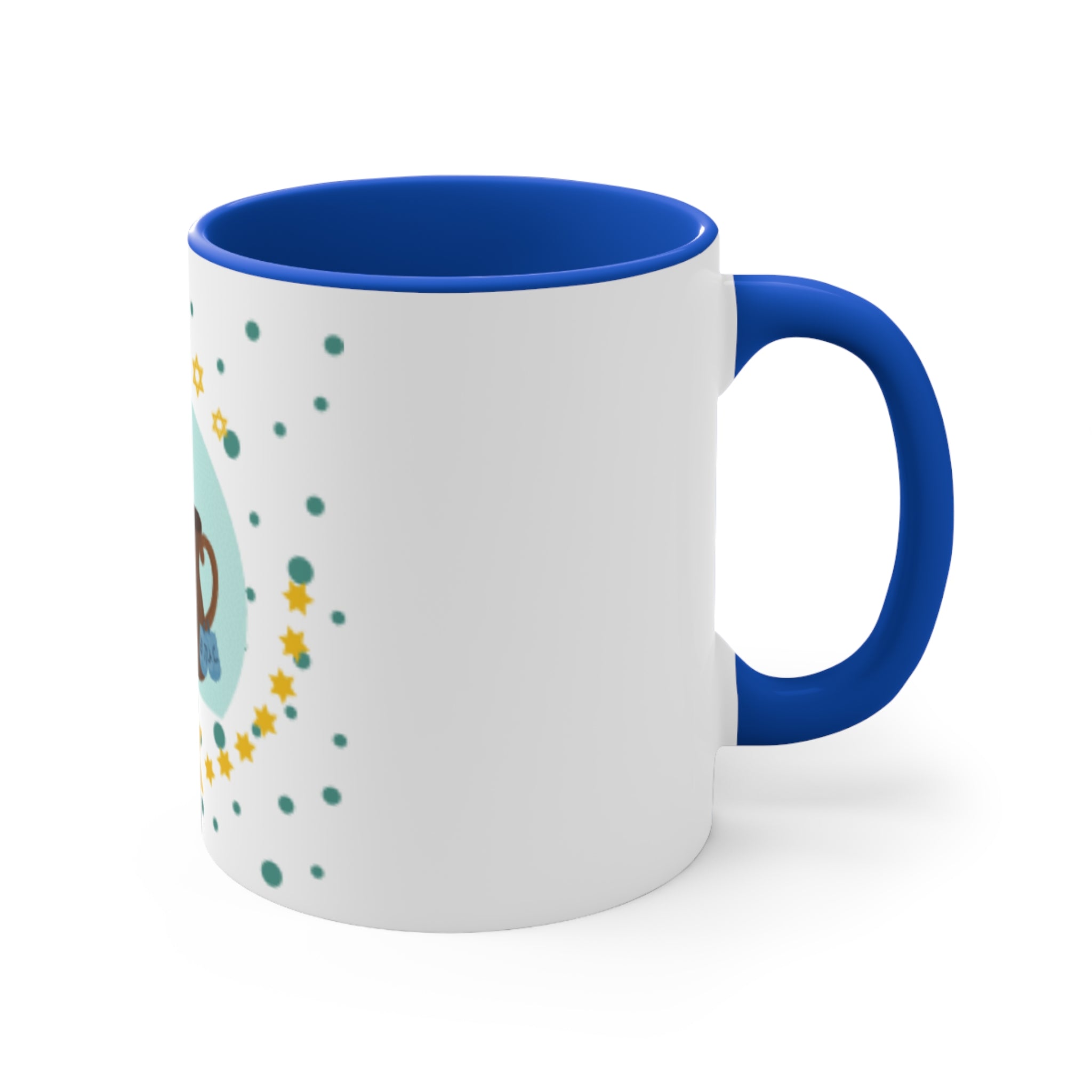 Hanukkah Mug — Menorah, Dreidels & Sufganiyot Accent 11oz