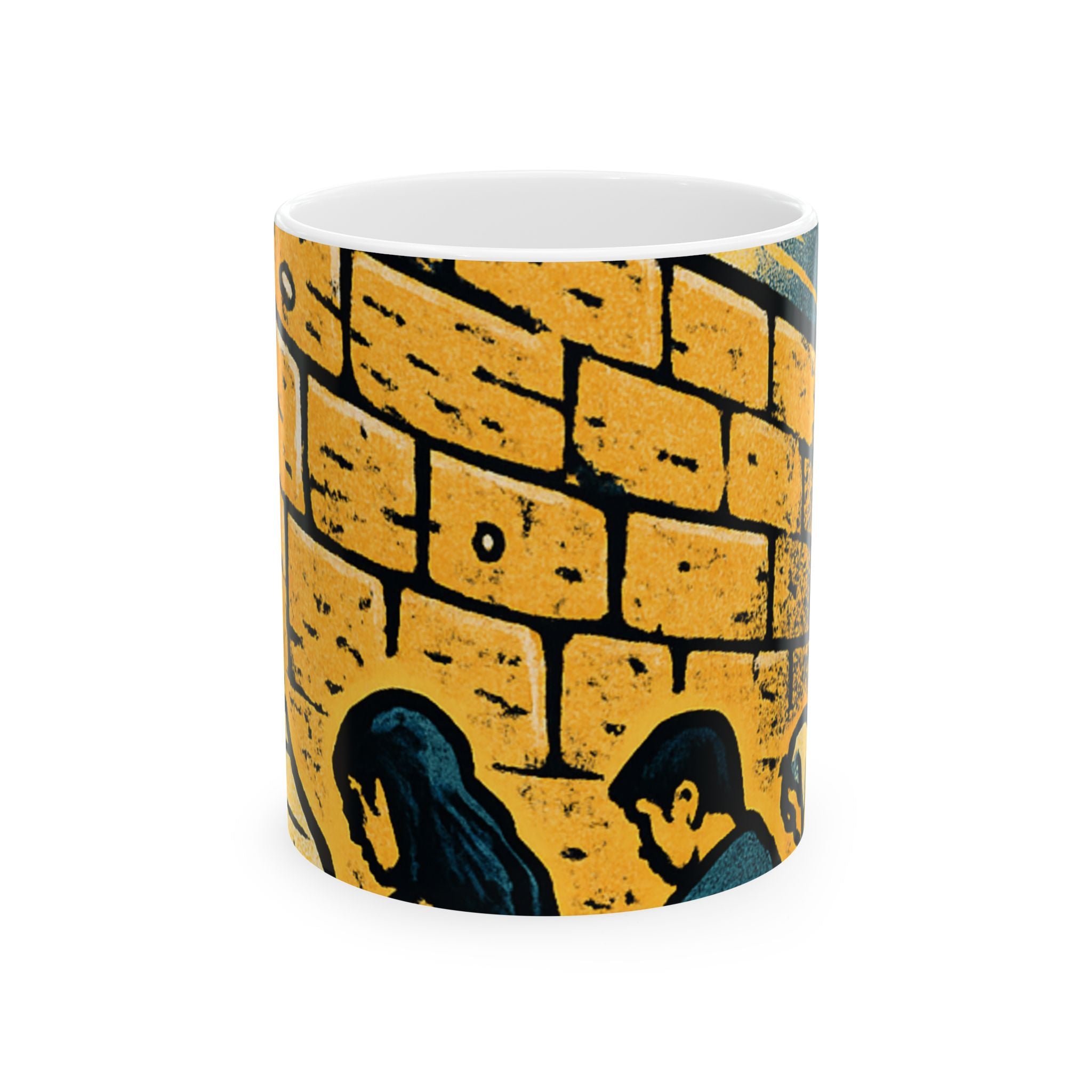 Western Wall Ceramic Mug — Jewish Jerusalem Kotel Design (11oz & 15oz)
