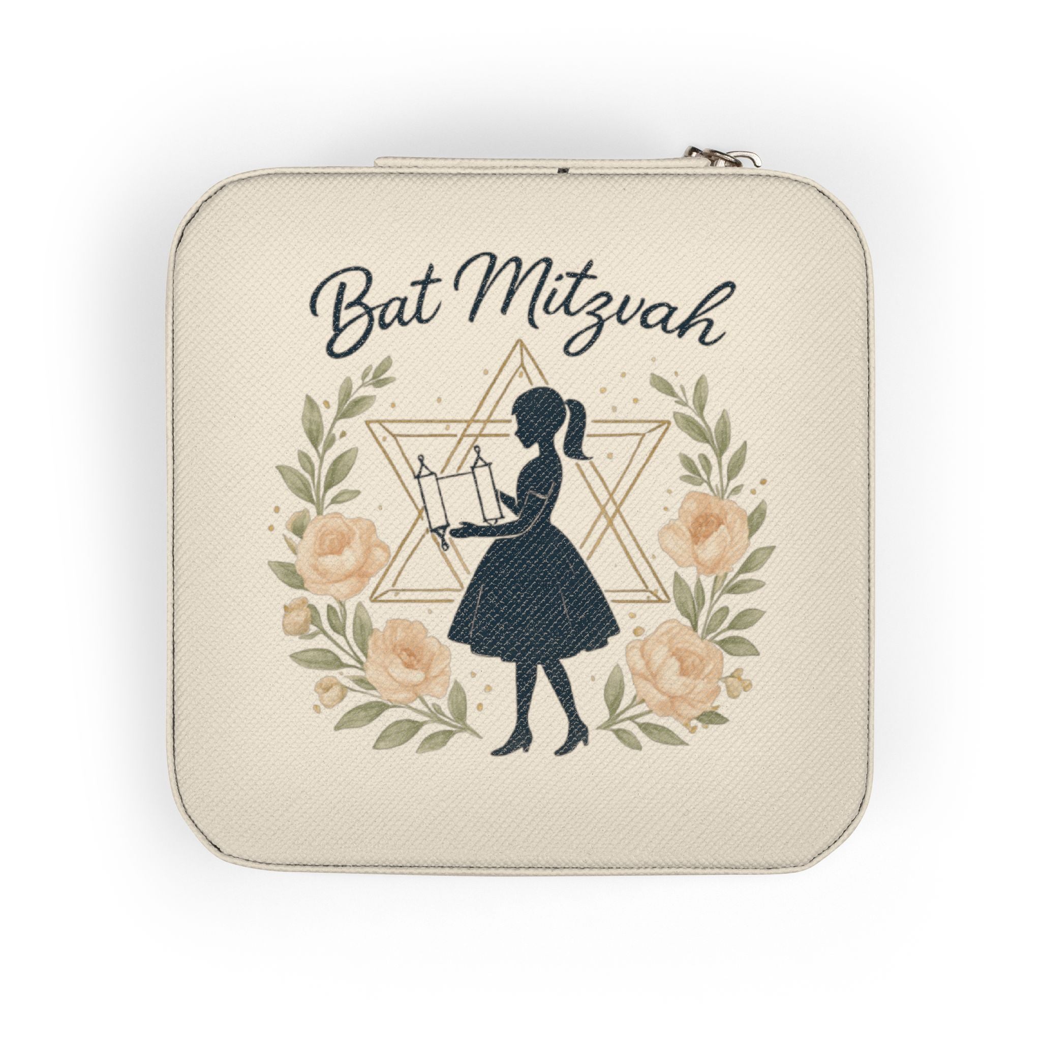 Bat Mitzvah Jewelry Travel Case – Compact Pink Keepsake Organizer