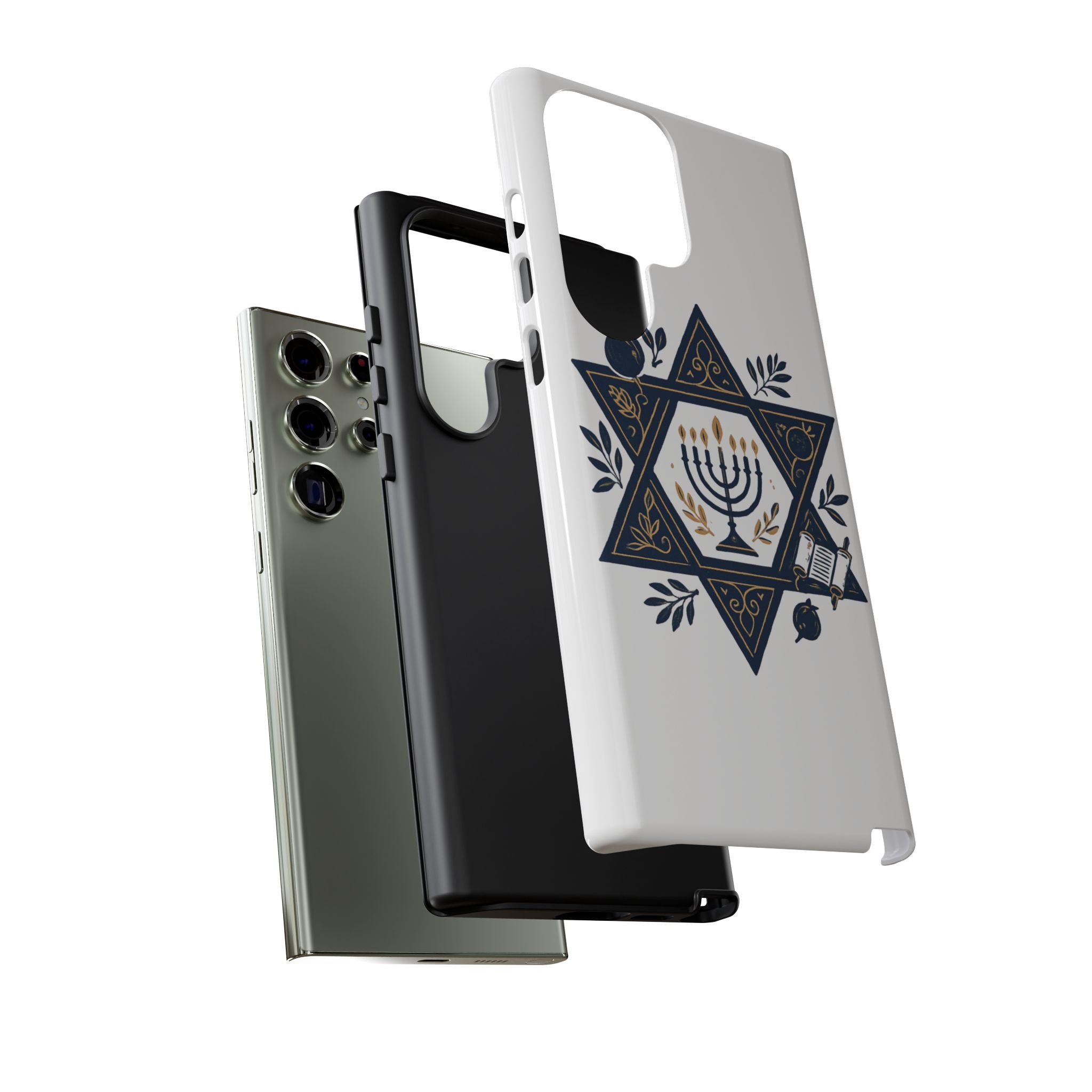 Jewish Star of David Menorah Phone Case — Jewish Hanukkah Symbol Protective Cover