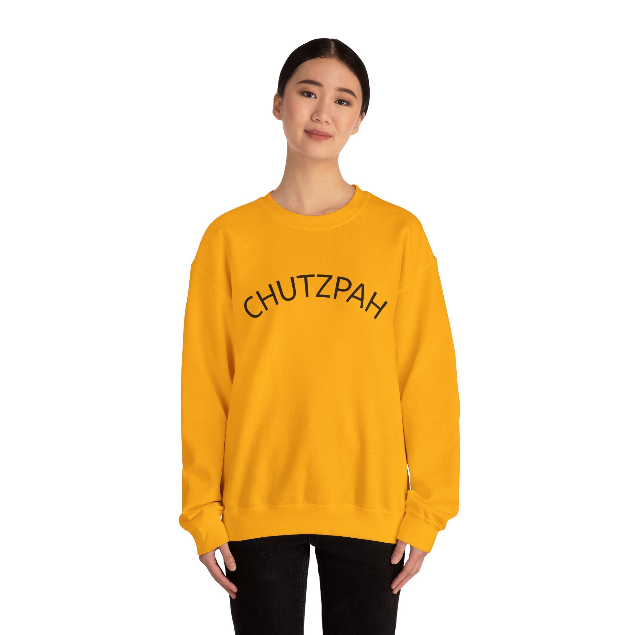 Jewish Chutzpah Crewneck Sweatshirt — Bold Jewish Pride Pullover