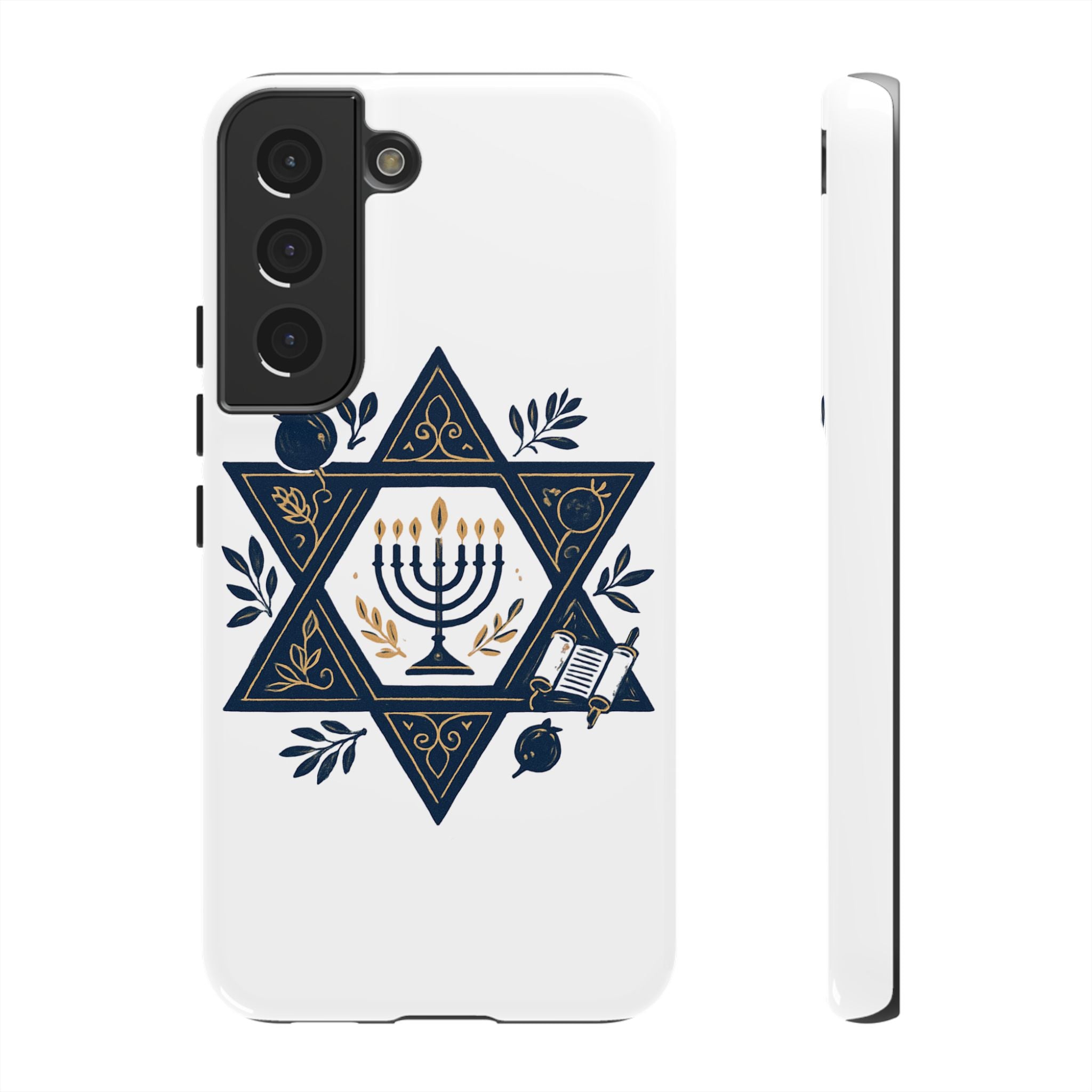 Jewish Star of David Menorah Phone Case — Jewish Hanukkah Symbol Protective Cover