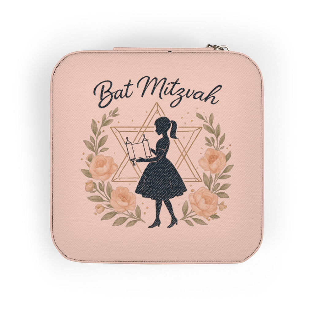 Bat Mitzvah Jewelry Travel Case – Compact Pink Keepsake Organizer