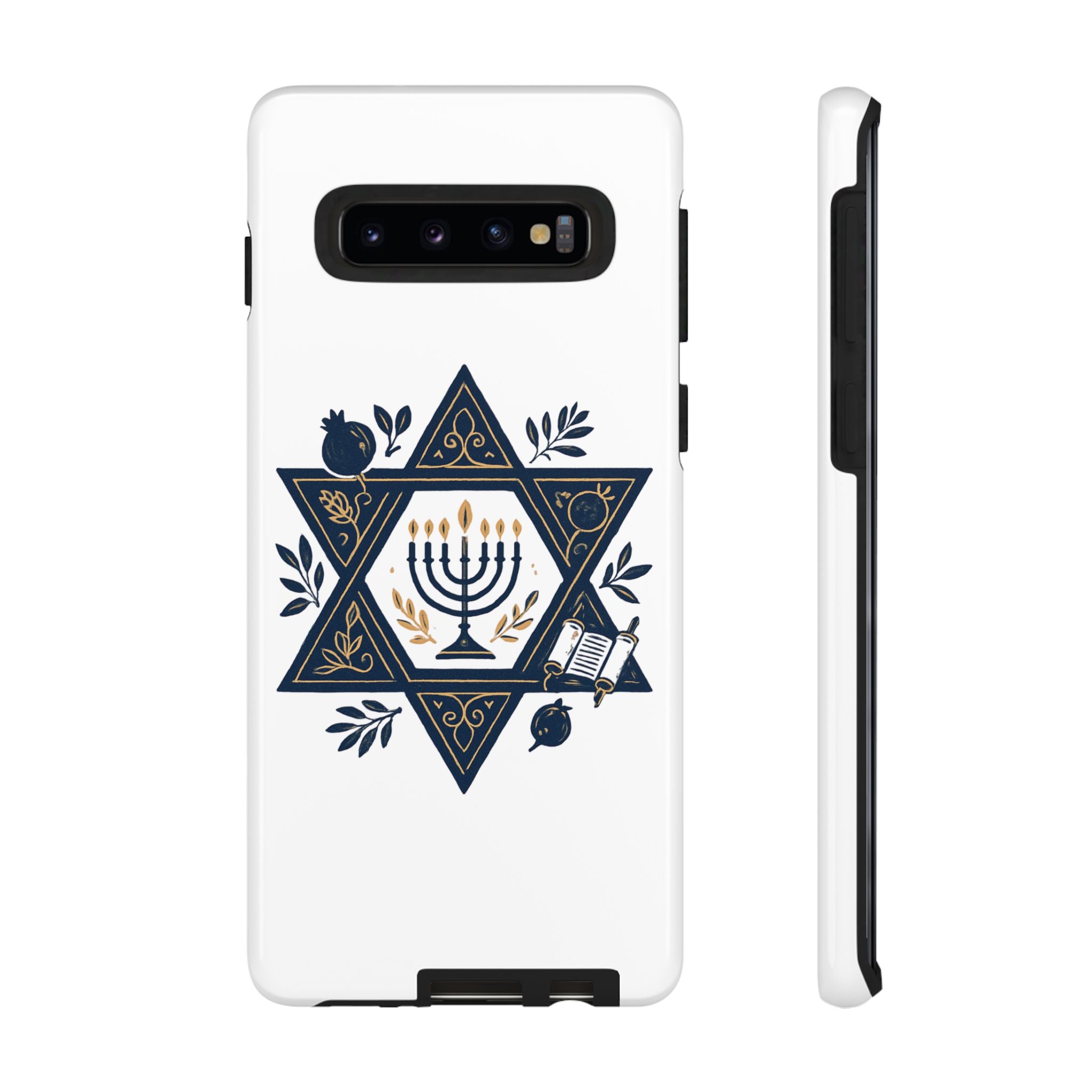 Jewish Star of David Menorah Phone Case — Jewish Hanukkah Symbol Protective Cover