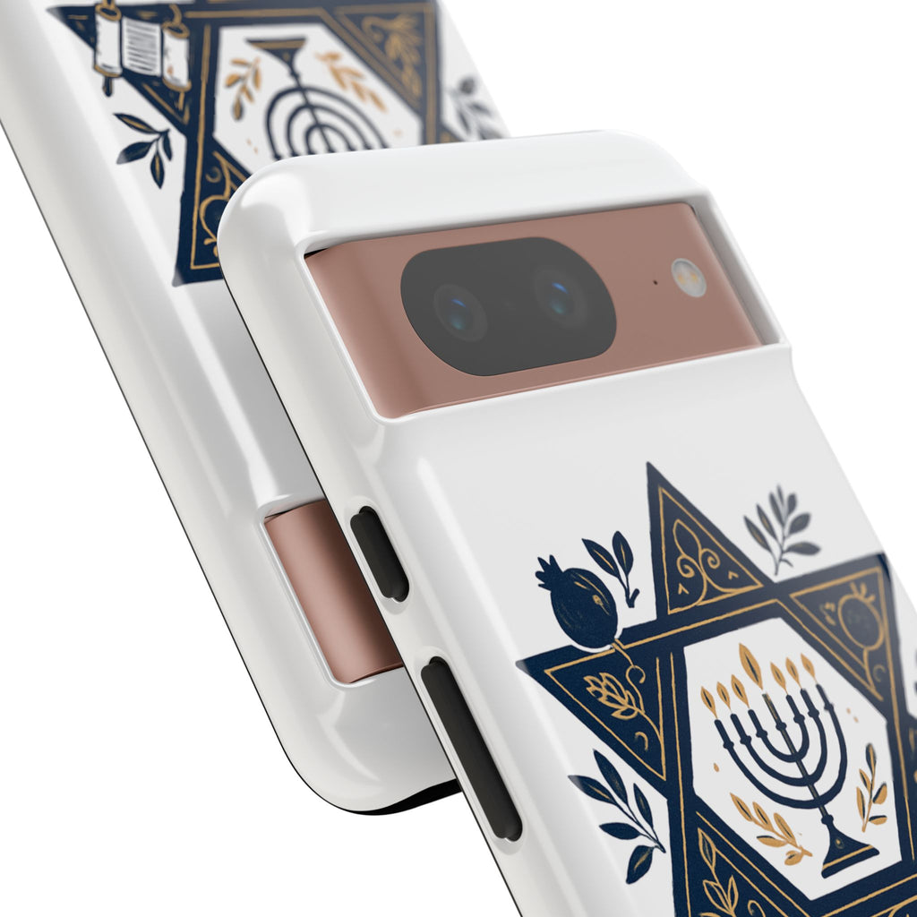 Jewish Star of David Menorah Phone Case — Jewish Hanukkah Symbol Protective Cover