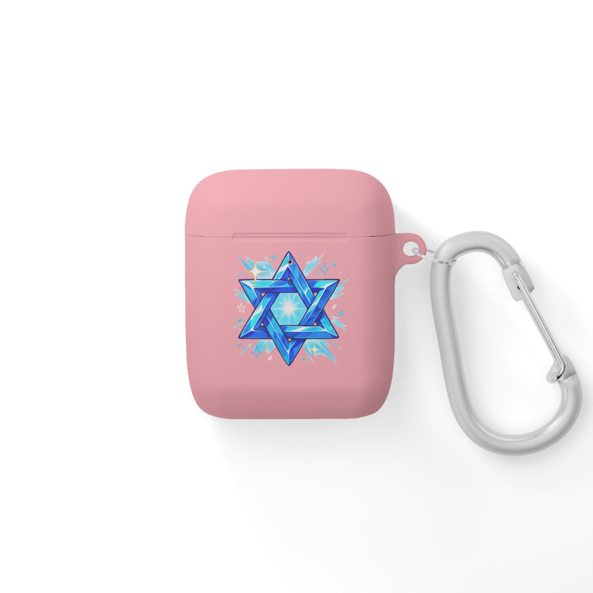 Star of David AirPods Case — Blue Watercolor Jewish Symbol Cover