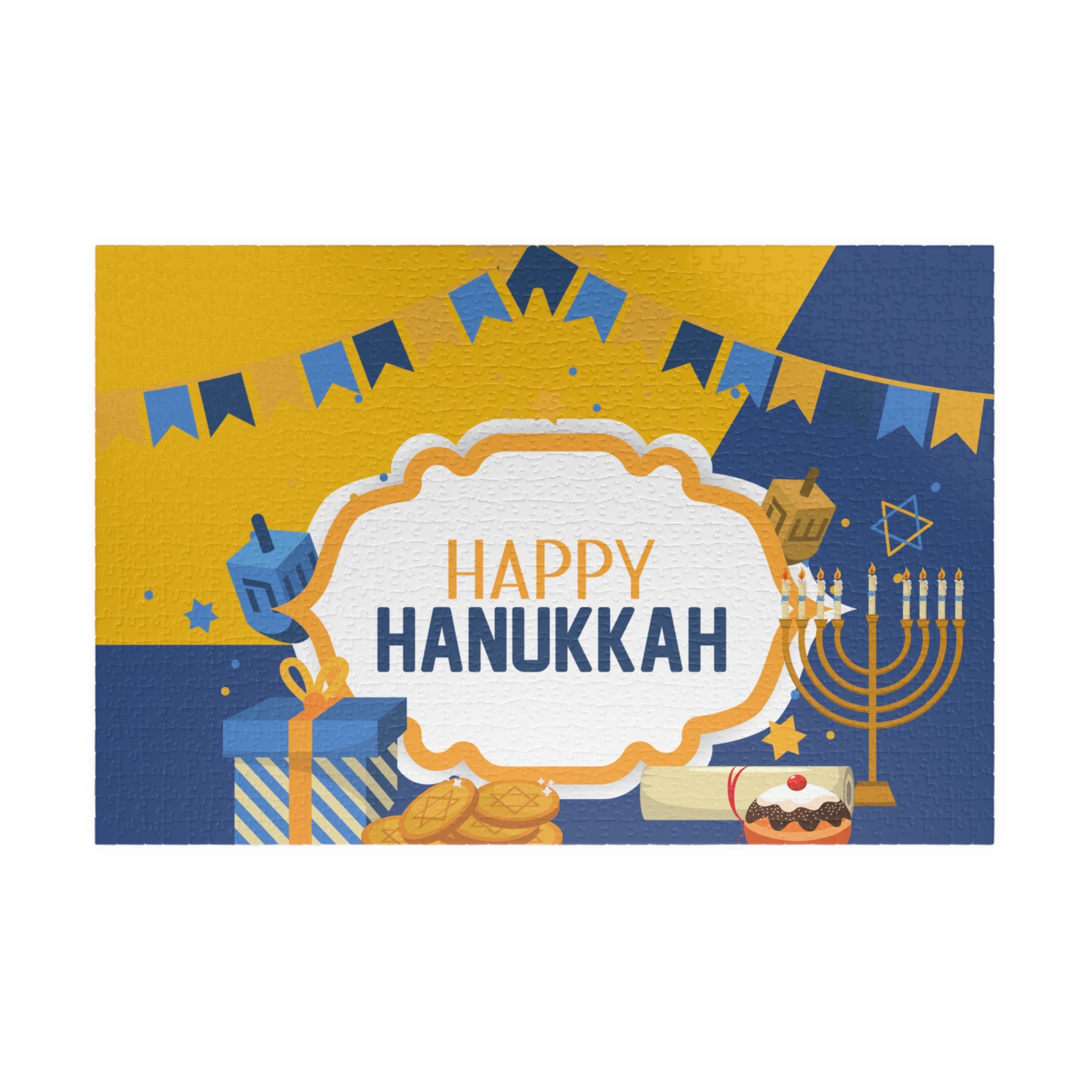 Happy Hanukkah Jigsaw Puzzle — Festive 110/252/520/1014-Piece Holiday Puzzle