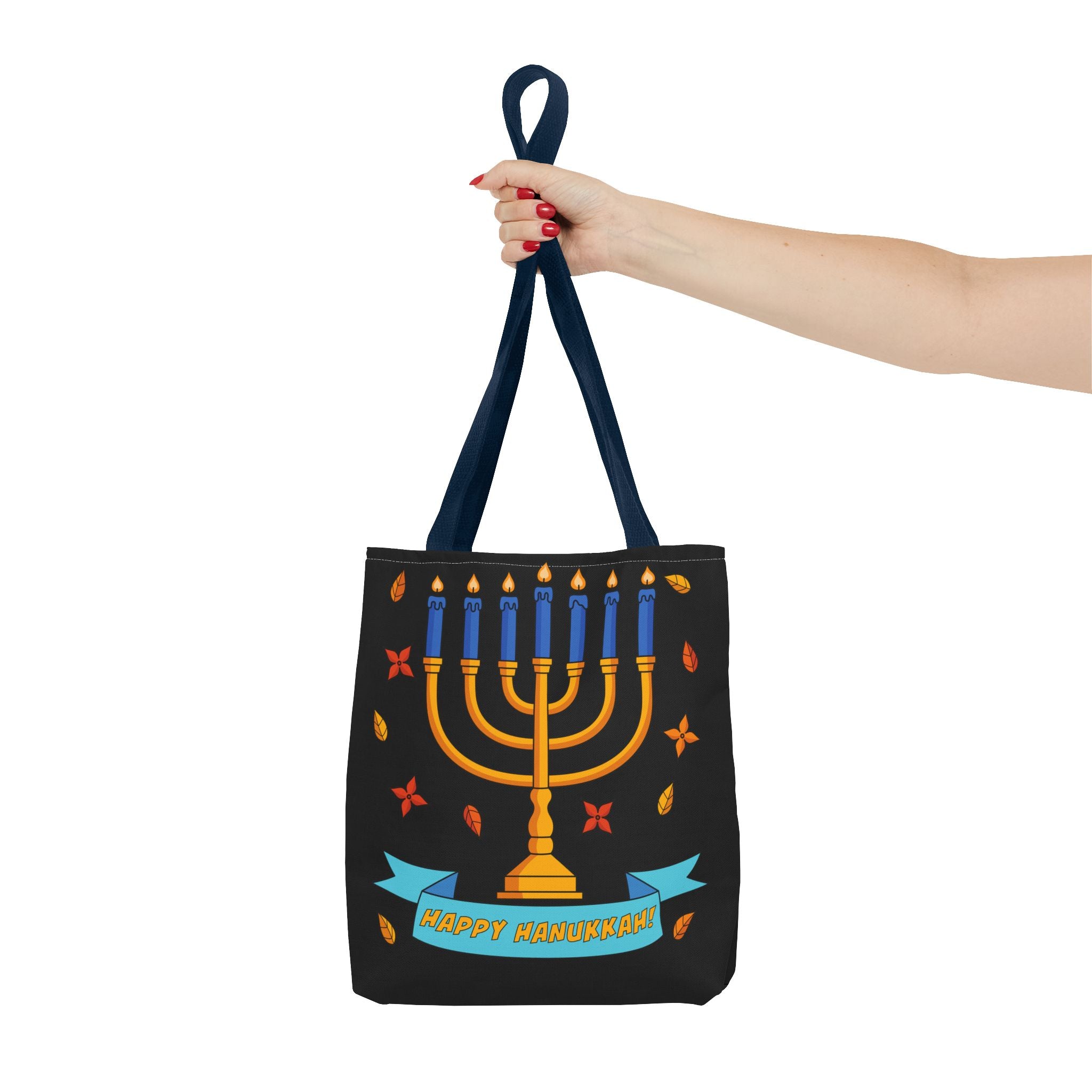 Hanukkah Menorah Tote Bag – "Happy Hanukkah" Holiday Gift Tote
