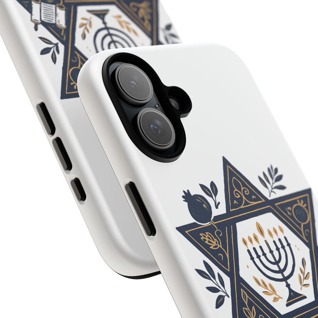 Jewish Star of David Menorah Phone Case — Jewish Hanukkah Symbol Protective Cover