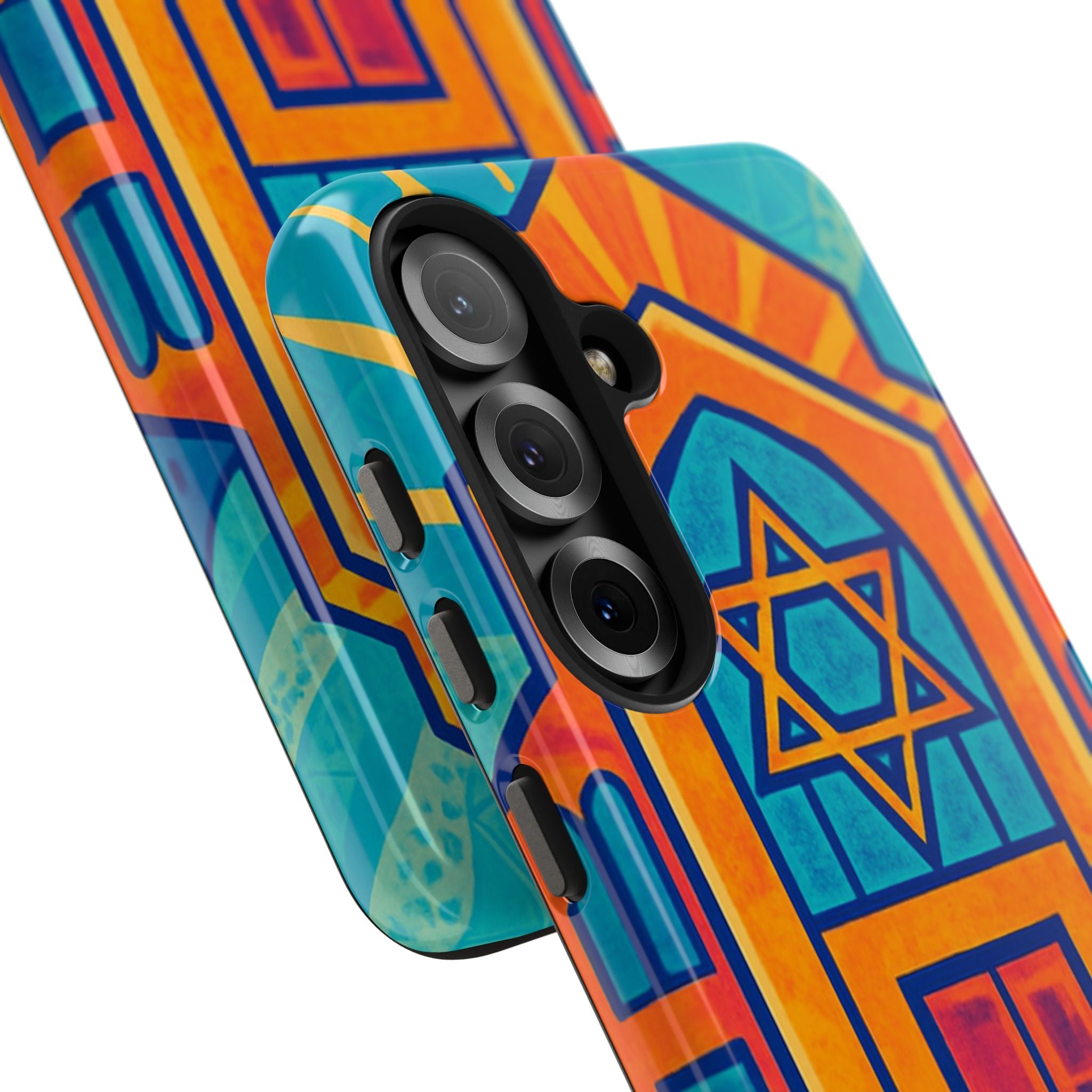 Jewish Synagogue Art Tough Phone Case — Colorful Jewish Community Design