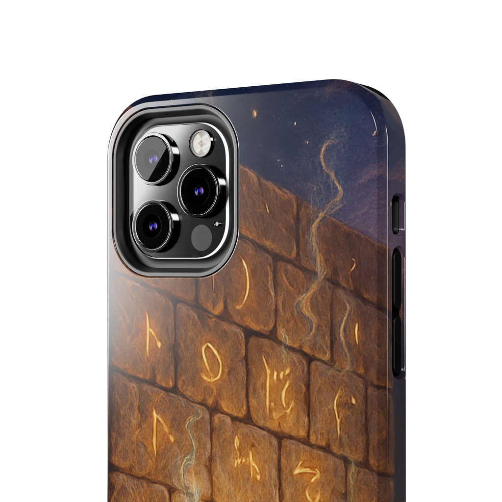 Jewish western Wall Illustration Phone Case — Prayer Silhouettes, Jerusalem Religious Art