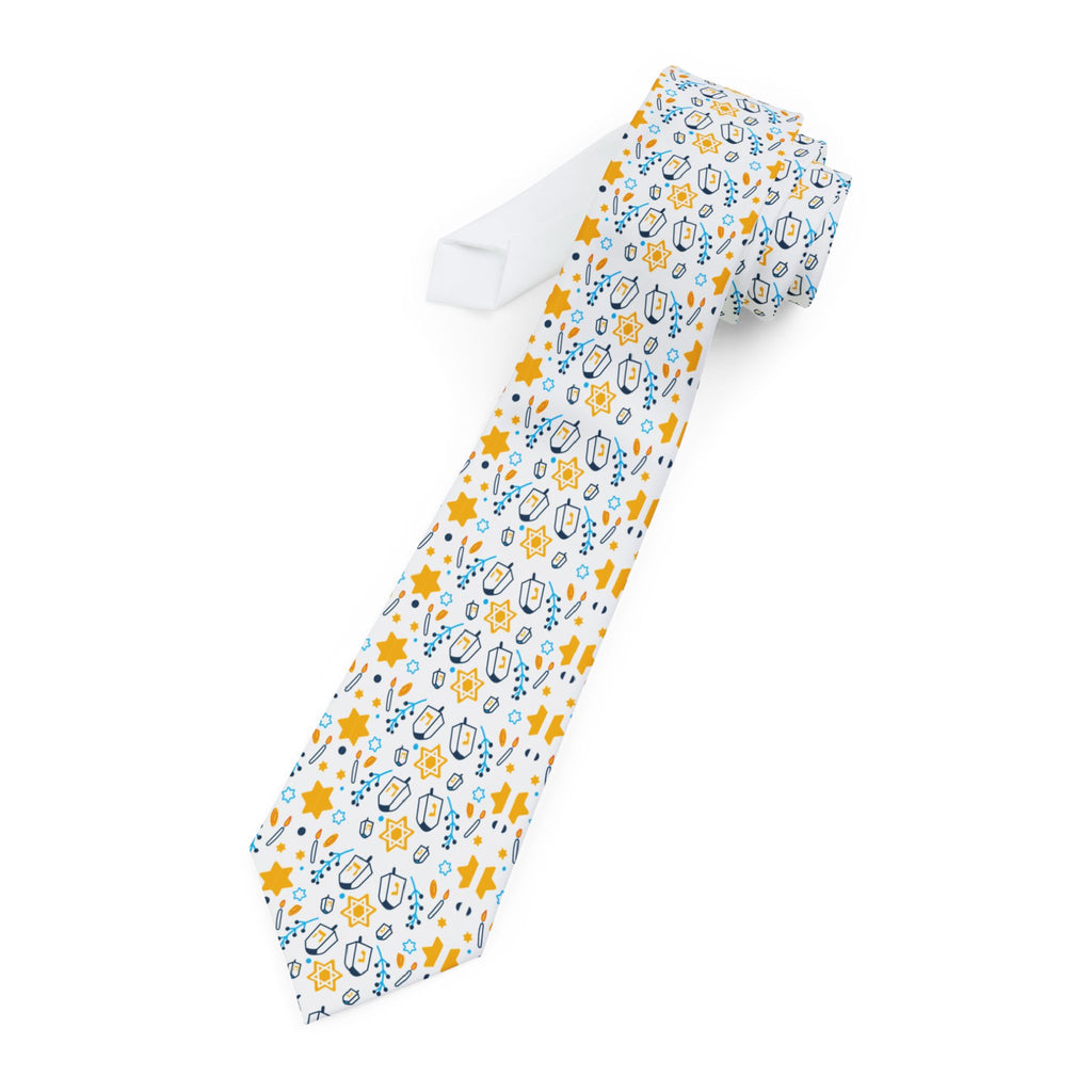 Floral Spring Necktie — Yellow & Blue Ditsy Floral Pattern for Weddings & Casual Wear