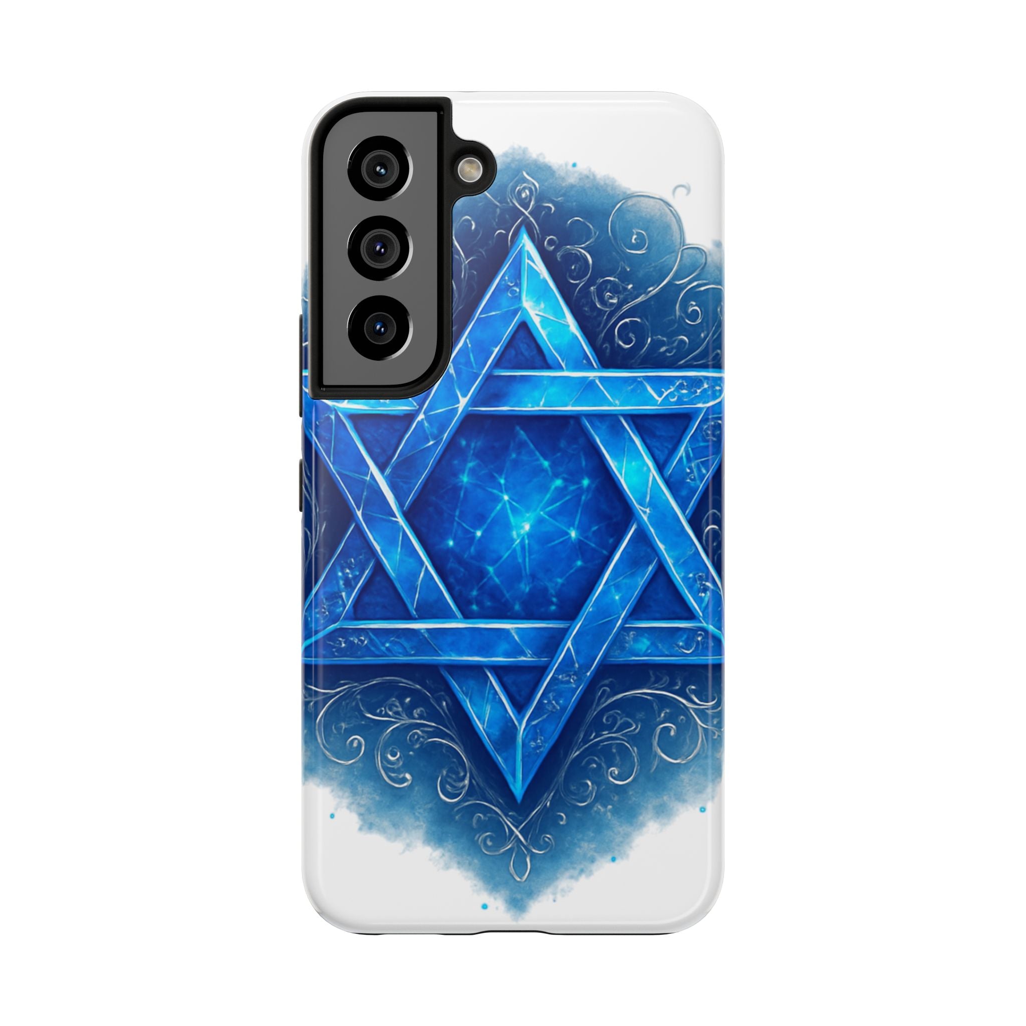 Jewish Star of David Blue Watercolor Tough Phone Case — Protective Jewish Symbol Phone Cover