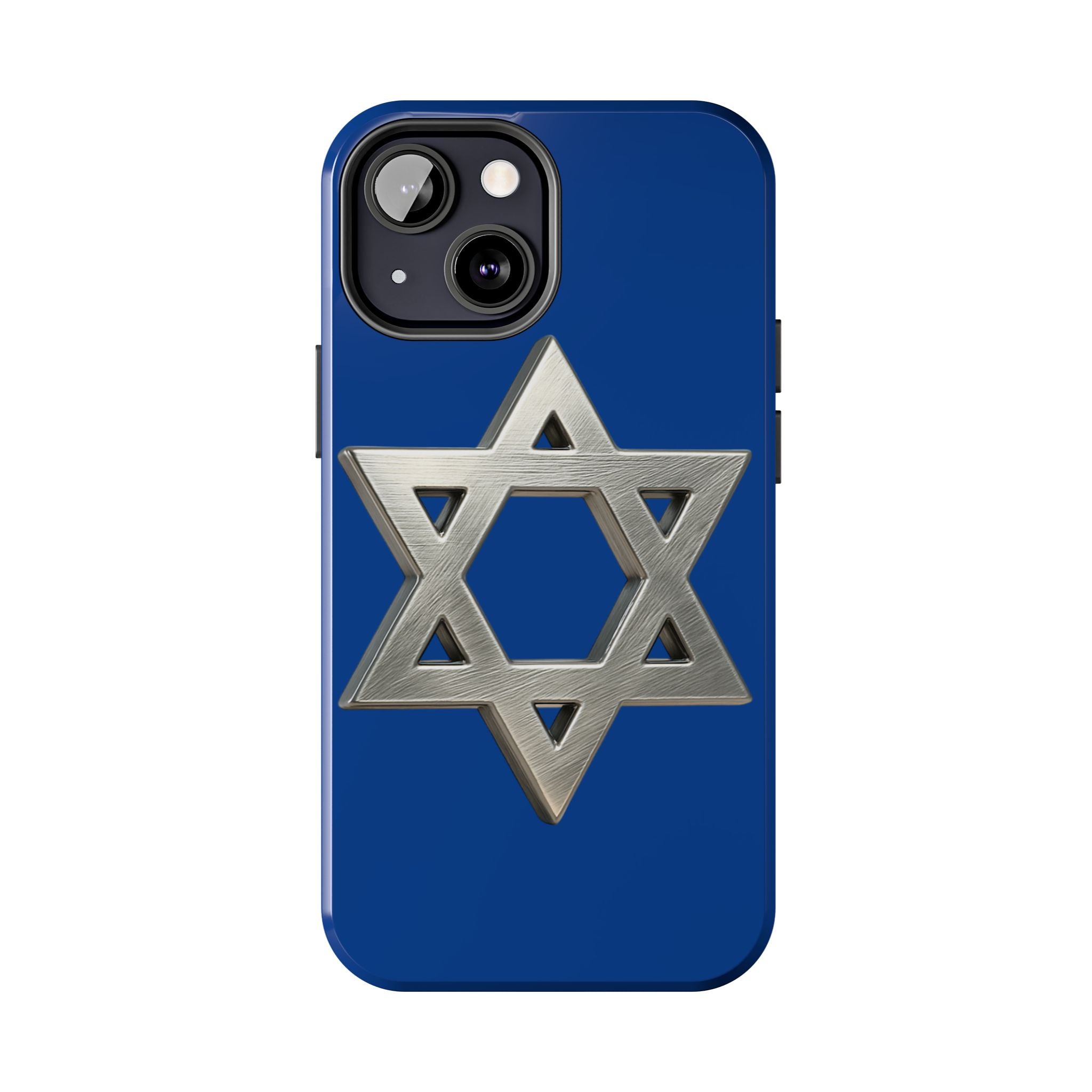 Jewish Blue Phone Case with Silver Star of David – Tough Protective Jewish Religious Design