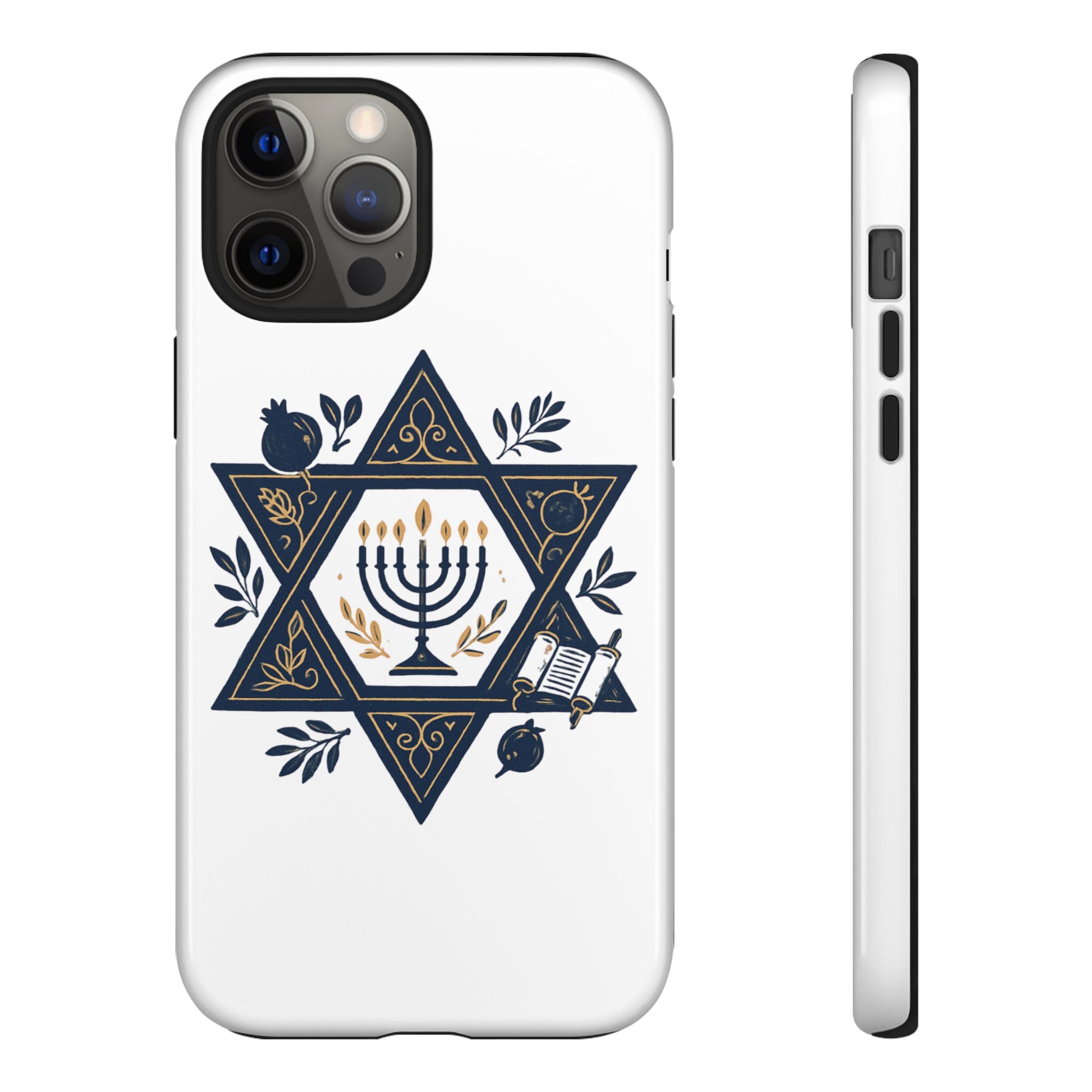 Jewish Star of David Menorah Phone Case — Jewish Hanukkah Symbol Protective Cover