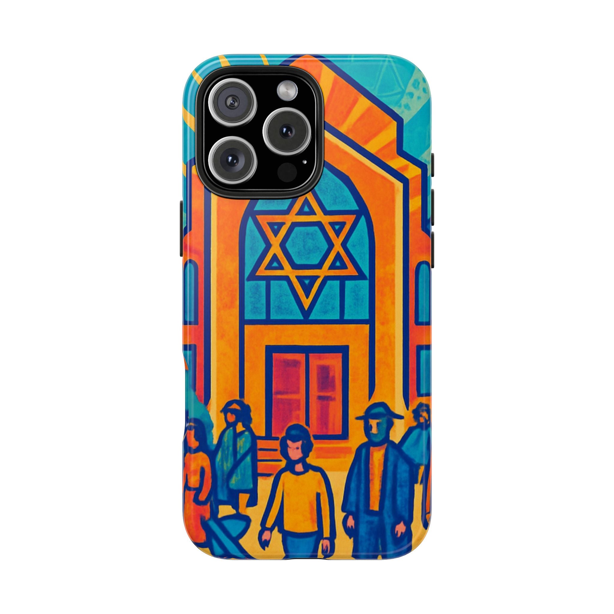 Jewish Synagogue Art Tough Phone Case — Colorful Jewish Community Design