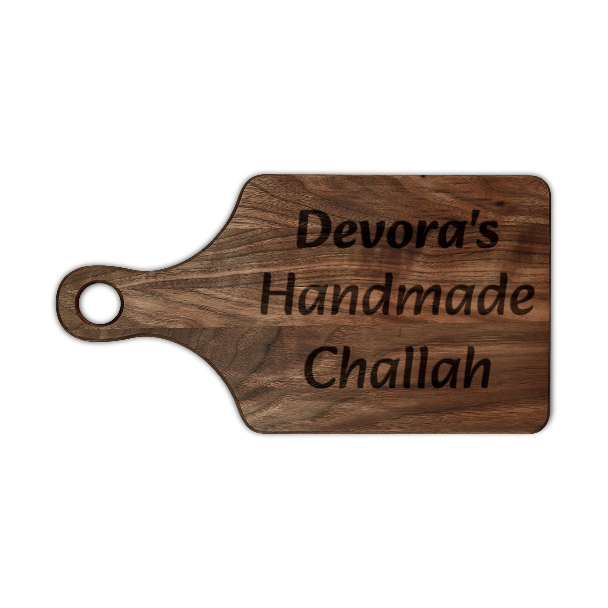 Personalized Engraved Cutting Board – "Devora's Handmade Challah" Wooden Serving & Bread Board