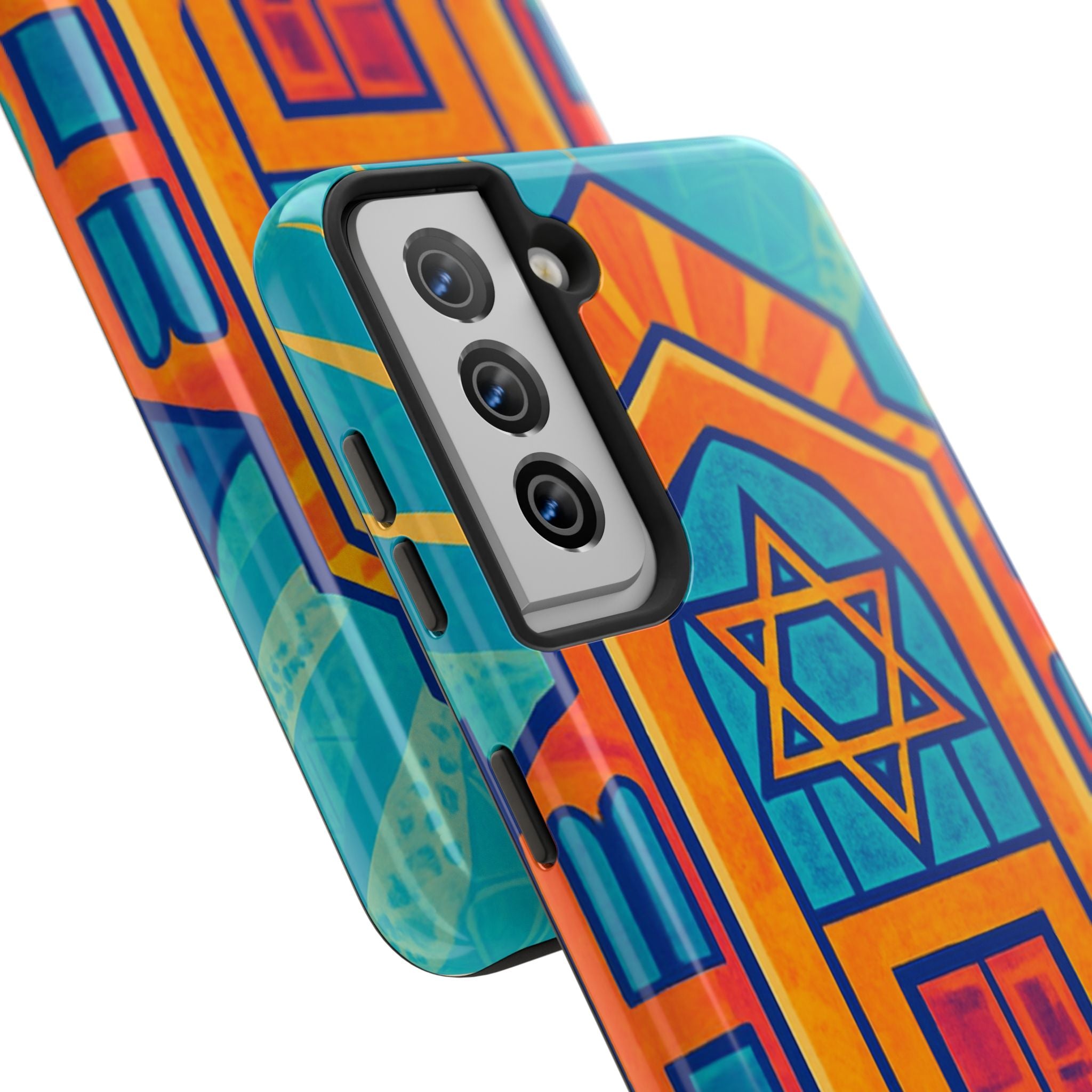 Jewish Synagogue Art Tough Phone Case — Colorful Jewish Community Design