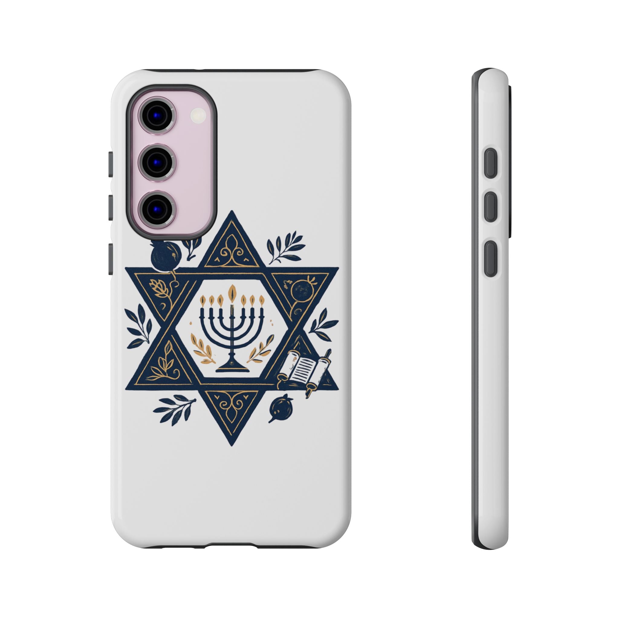 Jewish Star of David Menorah Phone Case — Jewish Hanukkah Symbol Protective Cover
