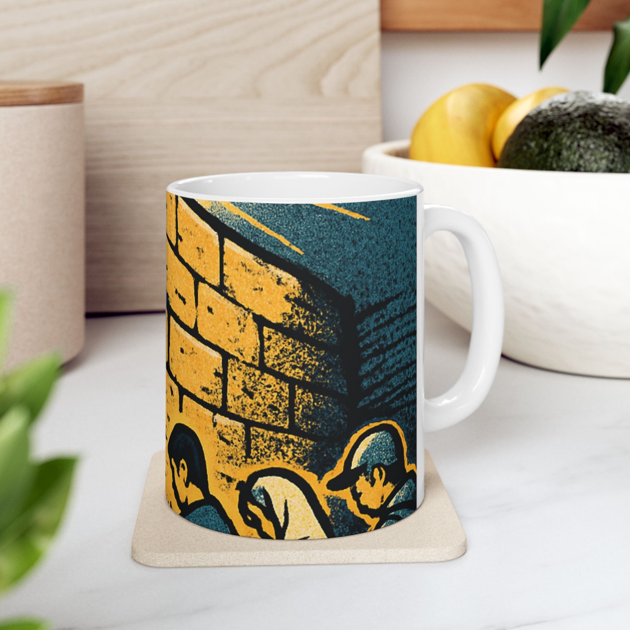 Western Wall Ceramic Mug — Jewish Jerusalem Kotel Design (11oz & 15oz)