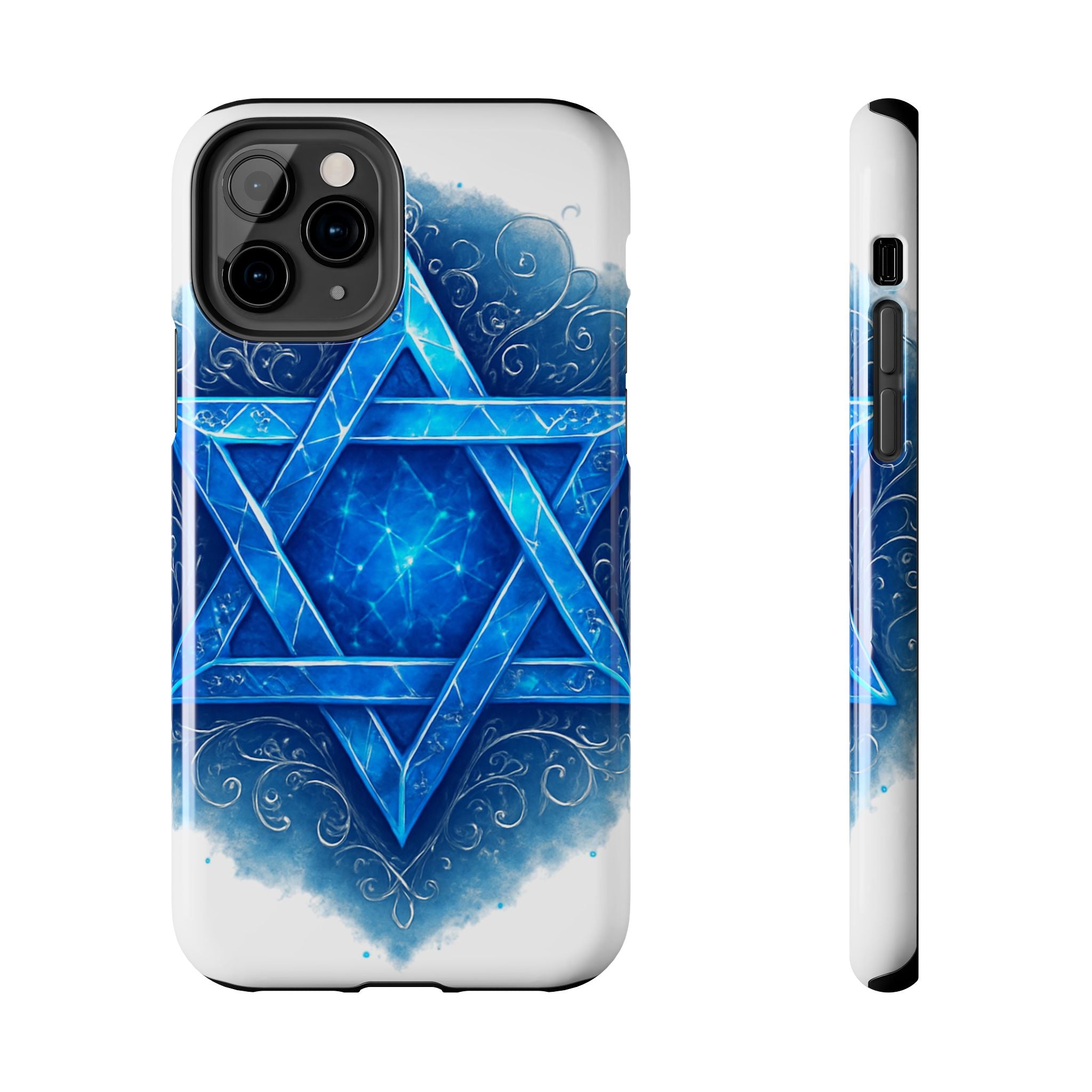 Jewish Star of David Blue Watercolor Tough Phone Case — Protective Jewish Symbol Phone Cover