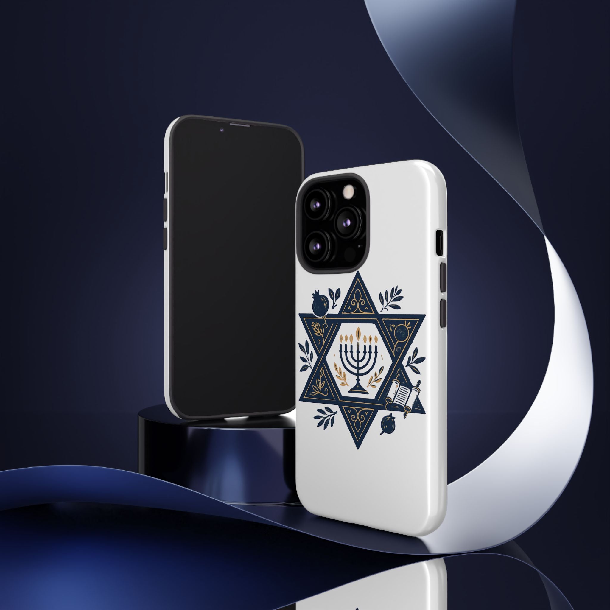 Jewish Star of David Menorah Phone Case — Jewish Hanukkah Symbol Protective Cover