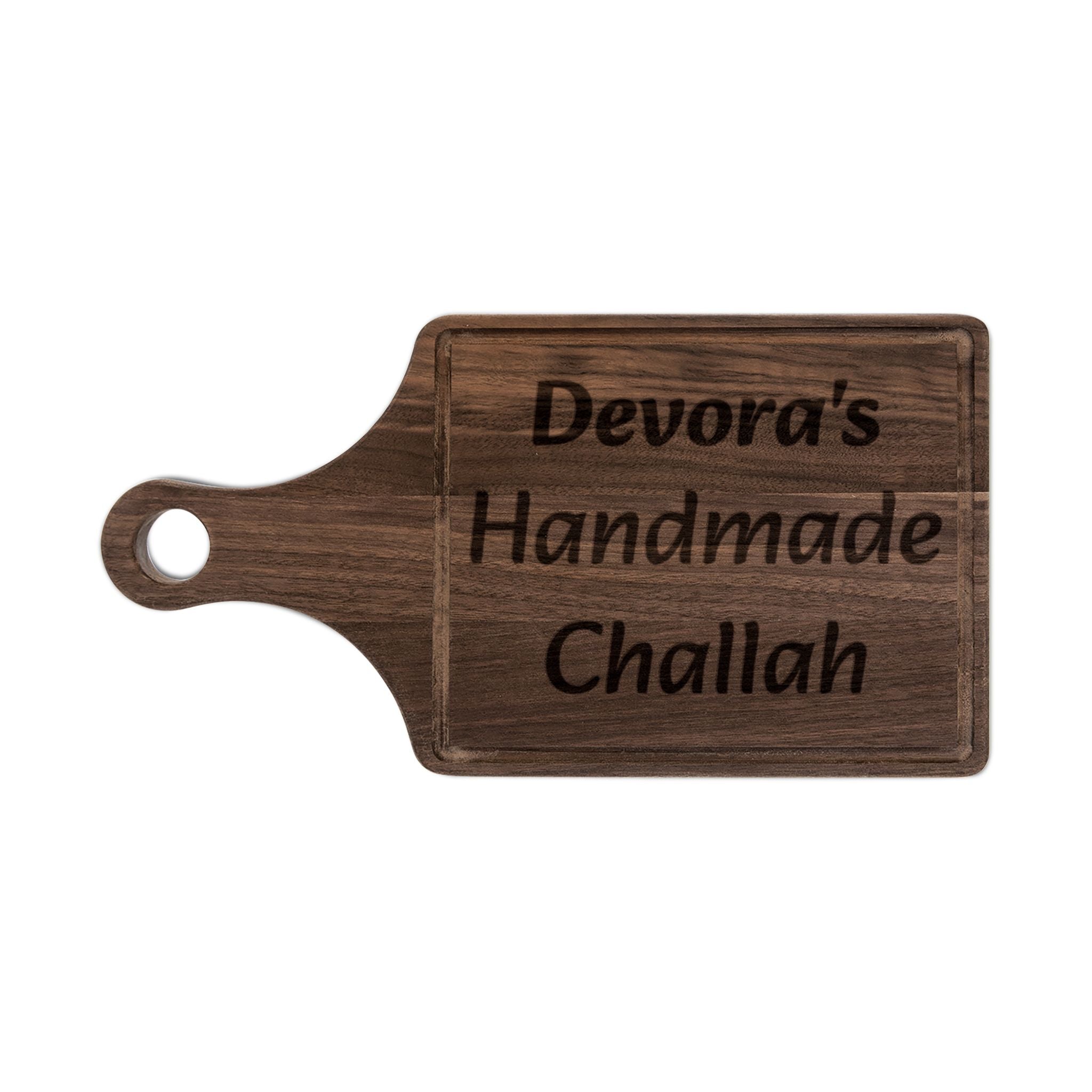 Personalized Engraved Cutting Board – "Devora's Handmade Challah" Wooden Serving & Bread Board
