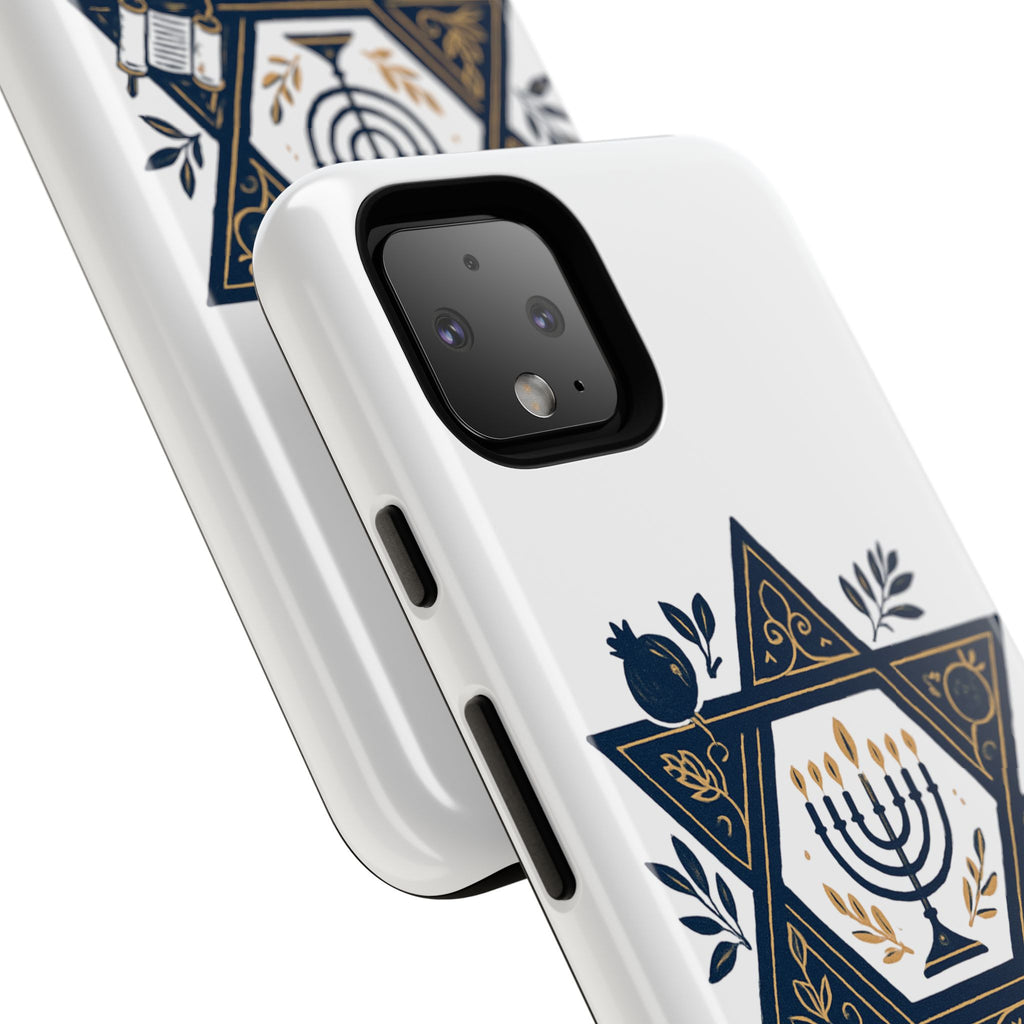 Jewish Star of David Menorah Phone Case — Jewish Hanukkah Symbol Protective Cover