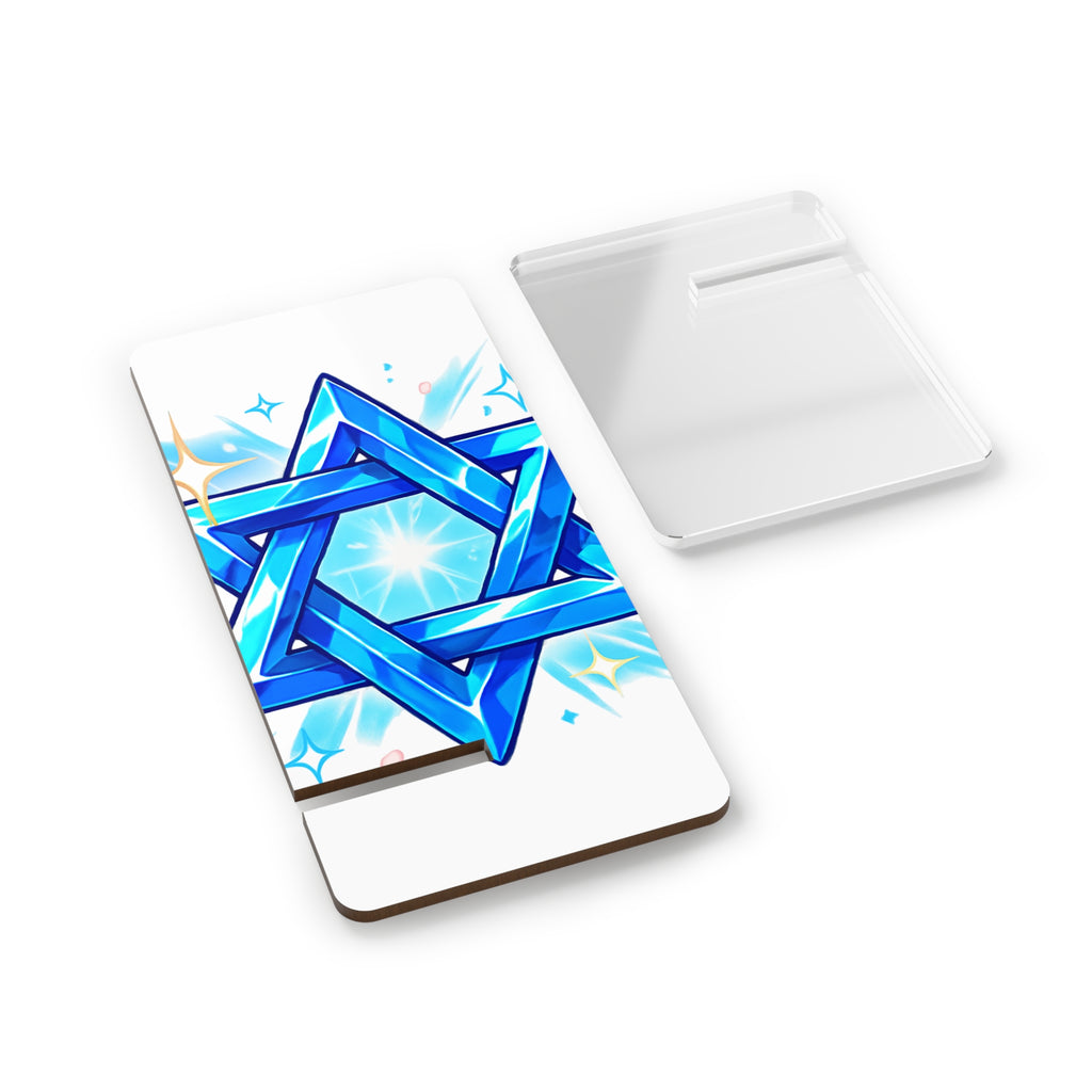 Star of David Phone Stand – Blue Judaica Mobile Display Stand