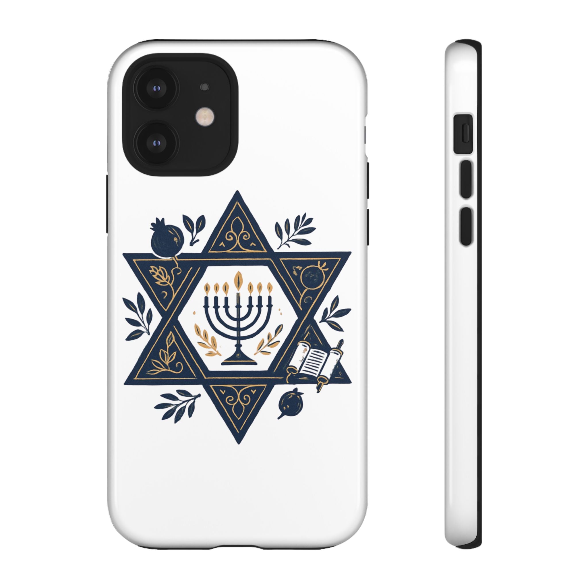 Jewish Star of David Menorah Phone Case — Jewish Hanukkah Symbol Protective Cover