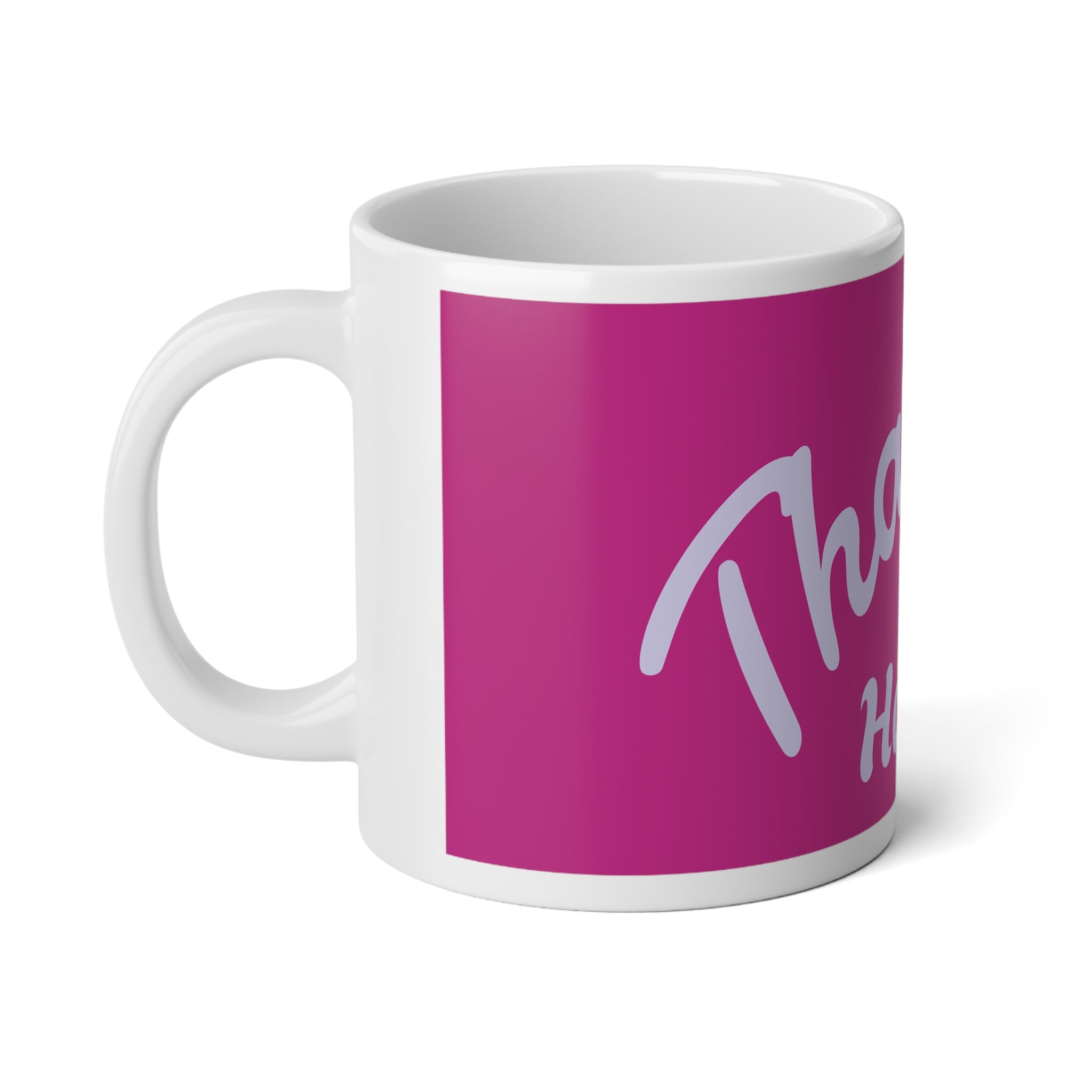 Thank You Hashem 20oz Jumbo Mug — Pink Religious Gratitude Coffee Cup
