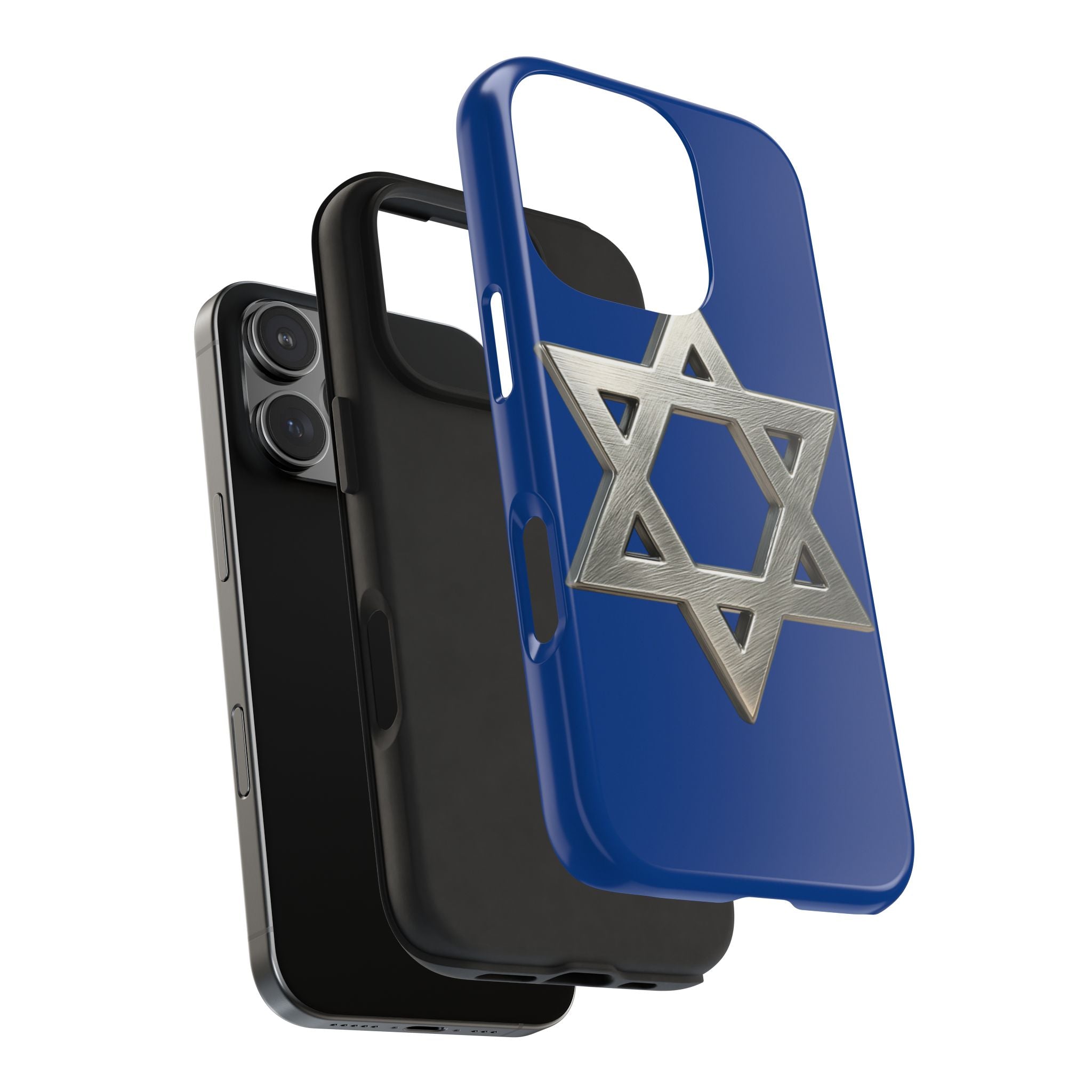 Jewish Blue Phone Case with Silver Star of David – Tough Protective Jewish Religious Design