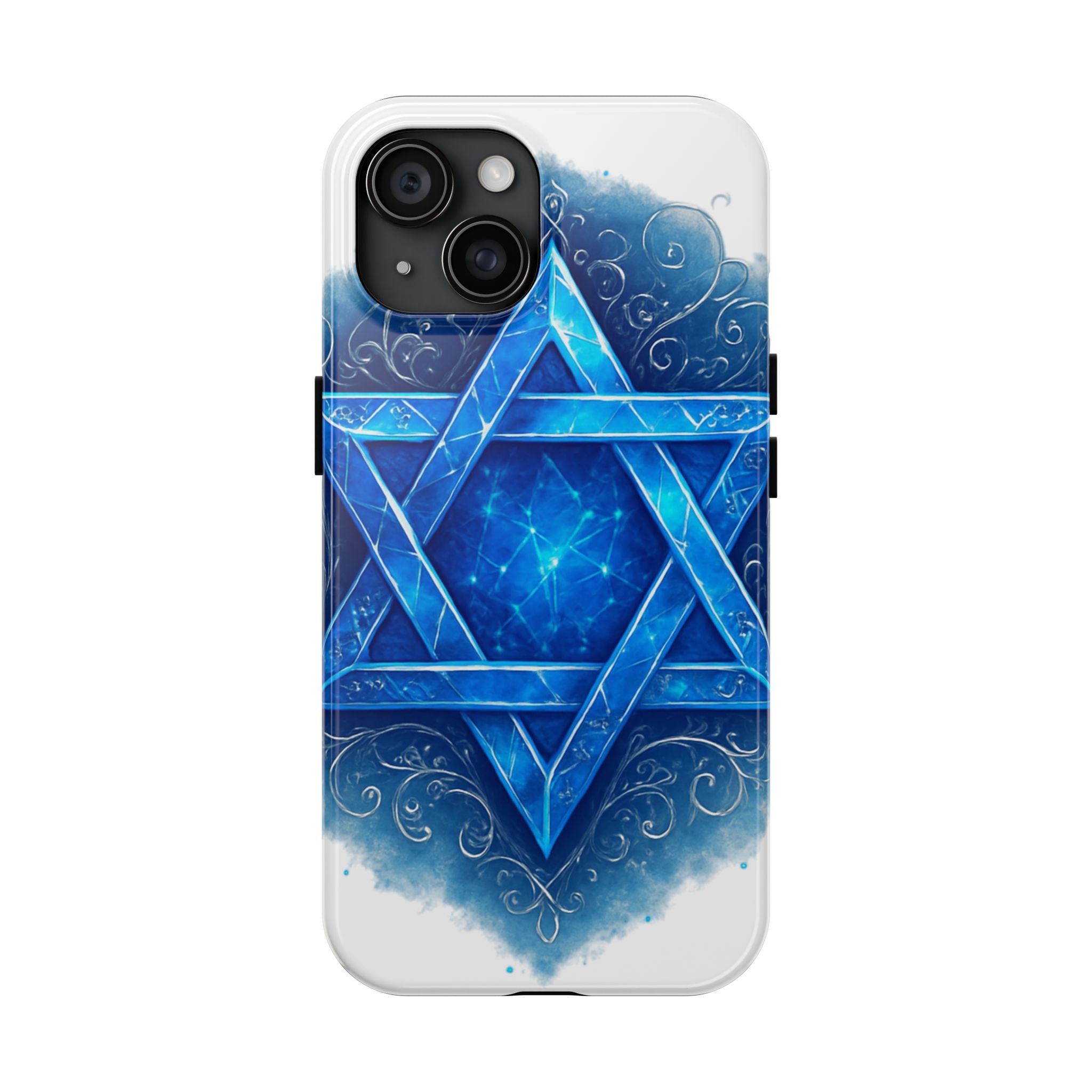 Jewish Star of David Blue Watercolor Tough Phone Case — Protective Jewish Symbol Phone Cover