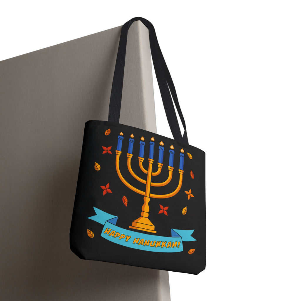 Hanukkah Menorah Tote Bag – "Happy Hanukkah" Holiday Gift Tote