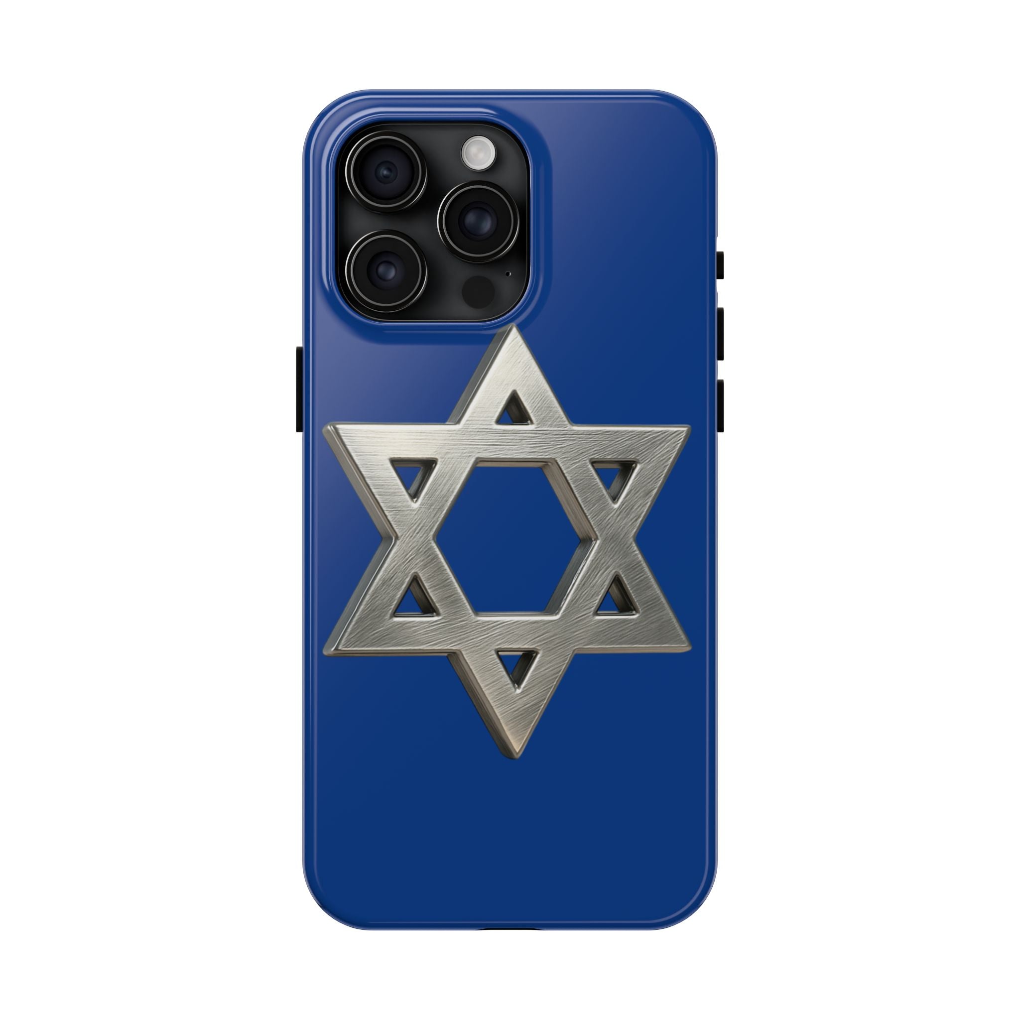 Jewish Blue Phone Case with Silver Star of David – Tough Protective Jewish Religious Design