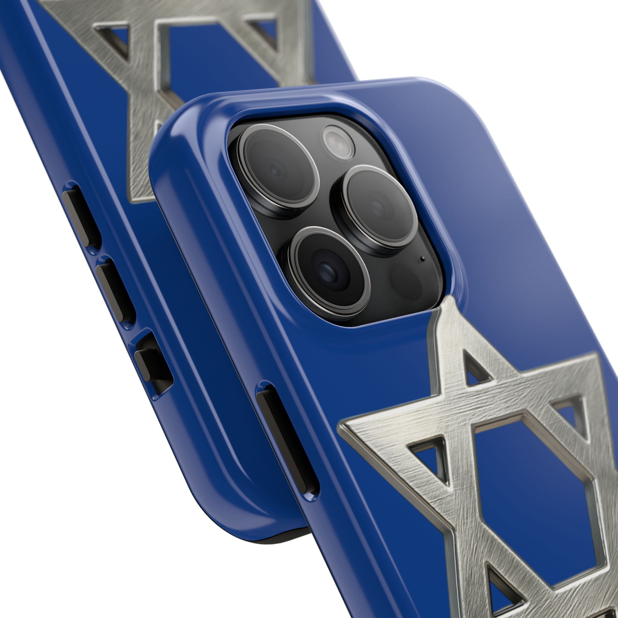Jewish Blue Phone Case with Silver Star of David – Tough Protective Jewish Religious Design